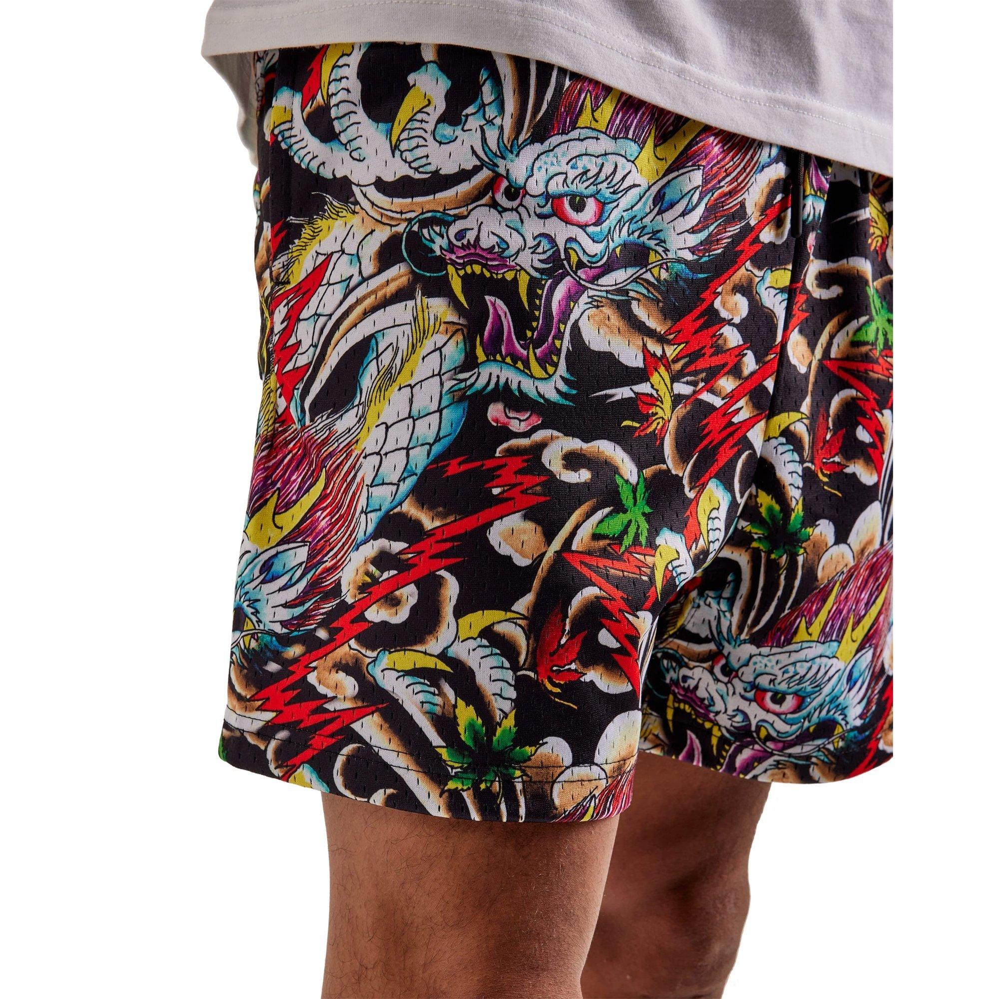 Ed Hardy Men's Dragon Mesh Shorts - MULTI-COLOR Thumbnail View 4