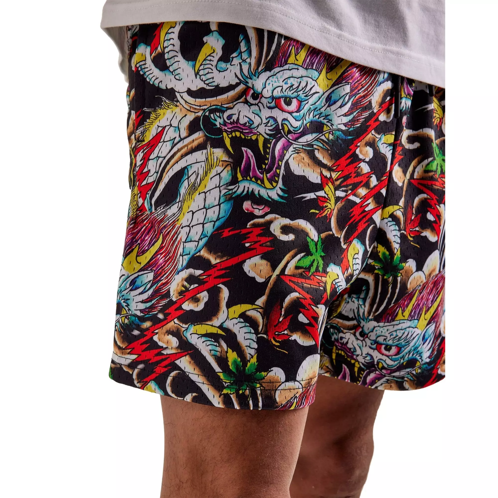 Ed Hardy Men's Dragon Mesh Shorts - MULTI-COLOR
