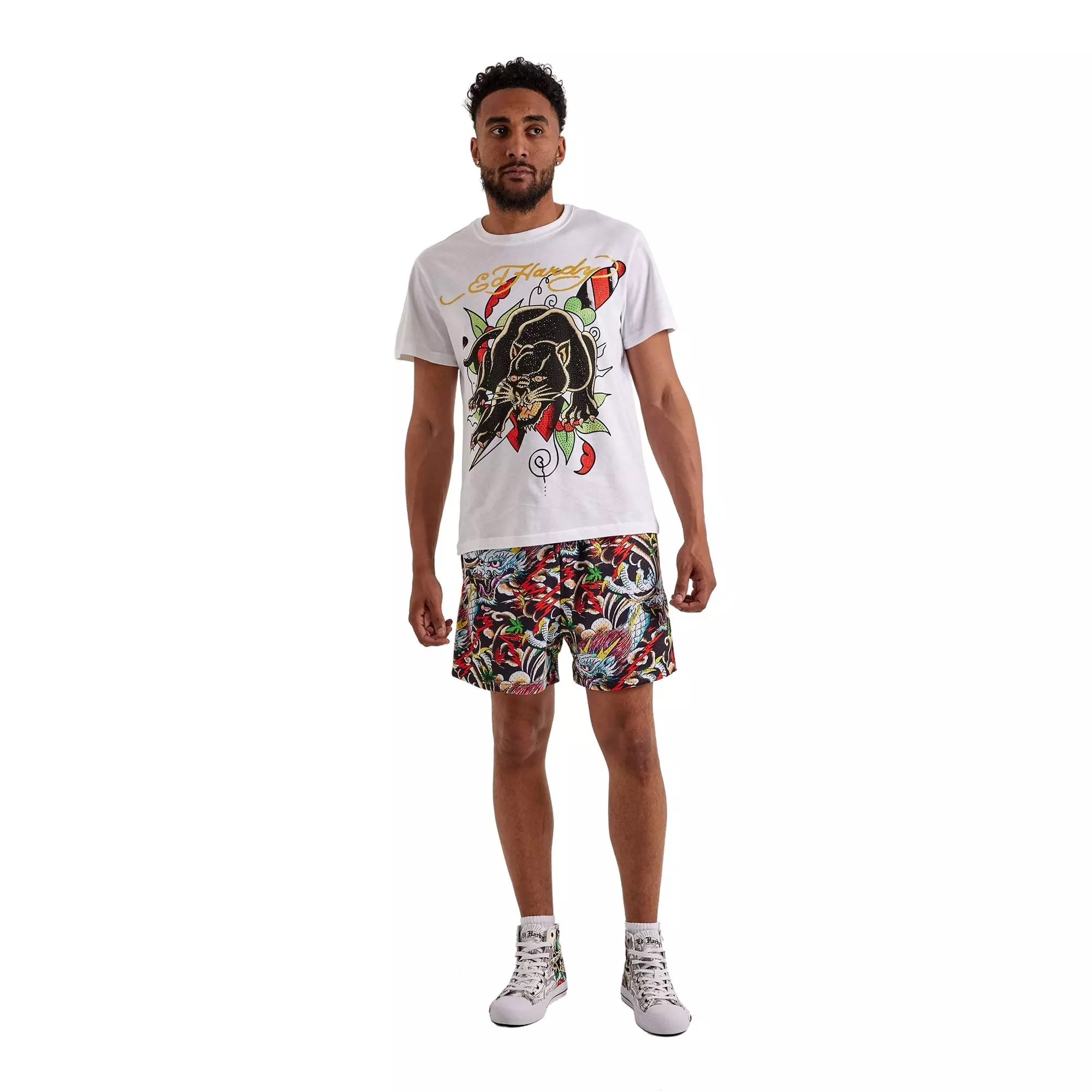 Ed Hardy Men's Dragon Mesh Shorts - MULTI-COLOR