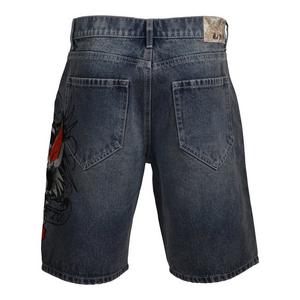 Ed Hardy Men's Crouching Panther Skater Denim Shorts