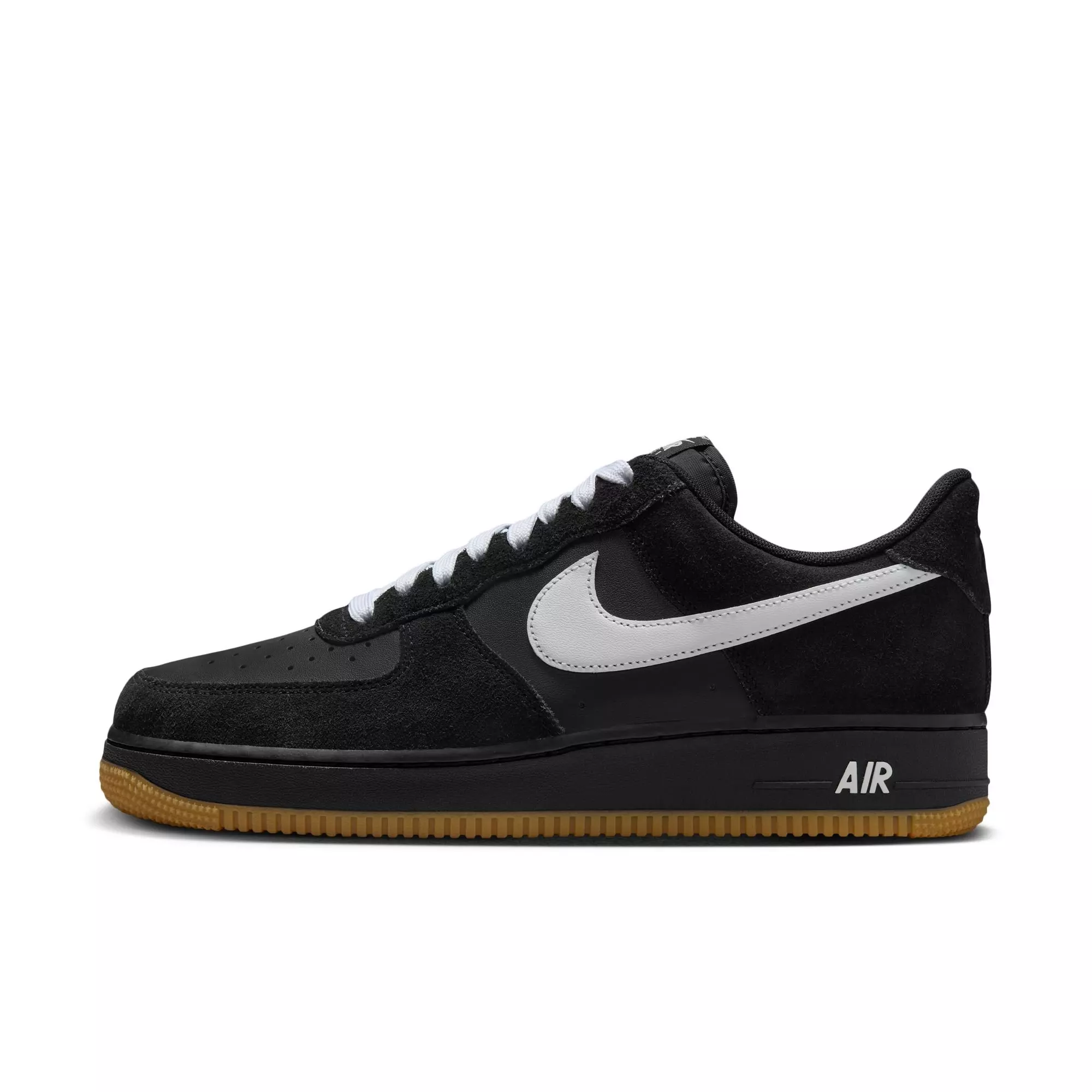 Nike Air Force 1 '07 LV8 "Black/White/Gum Light Brown" Men's Shoe - BLACK/GUM