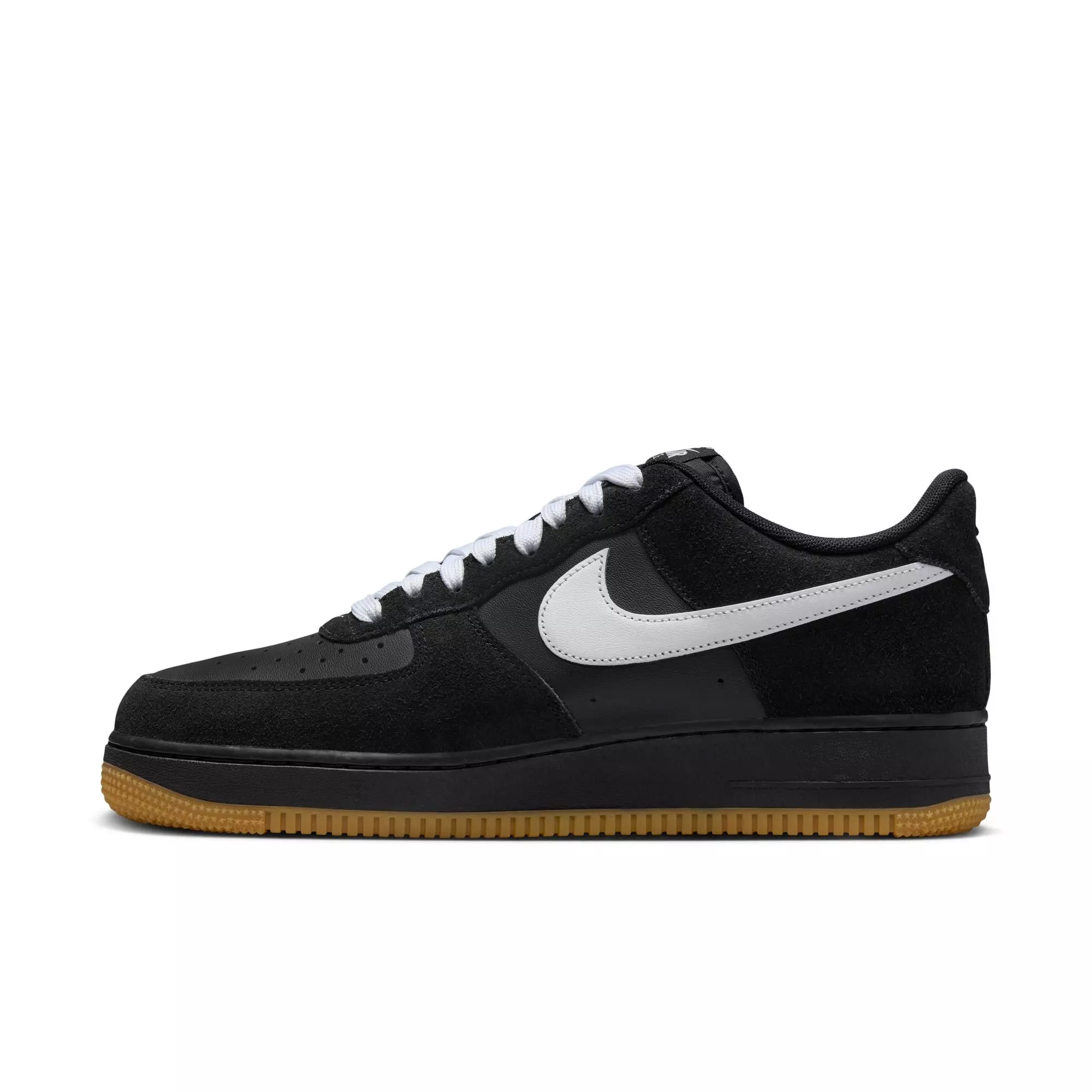 Nike Air Force 1 '07 LV8 "Black/White/Gum Light Brown" Men's Shoe - BLACK/GUM