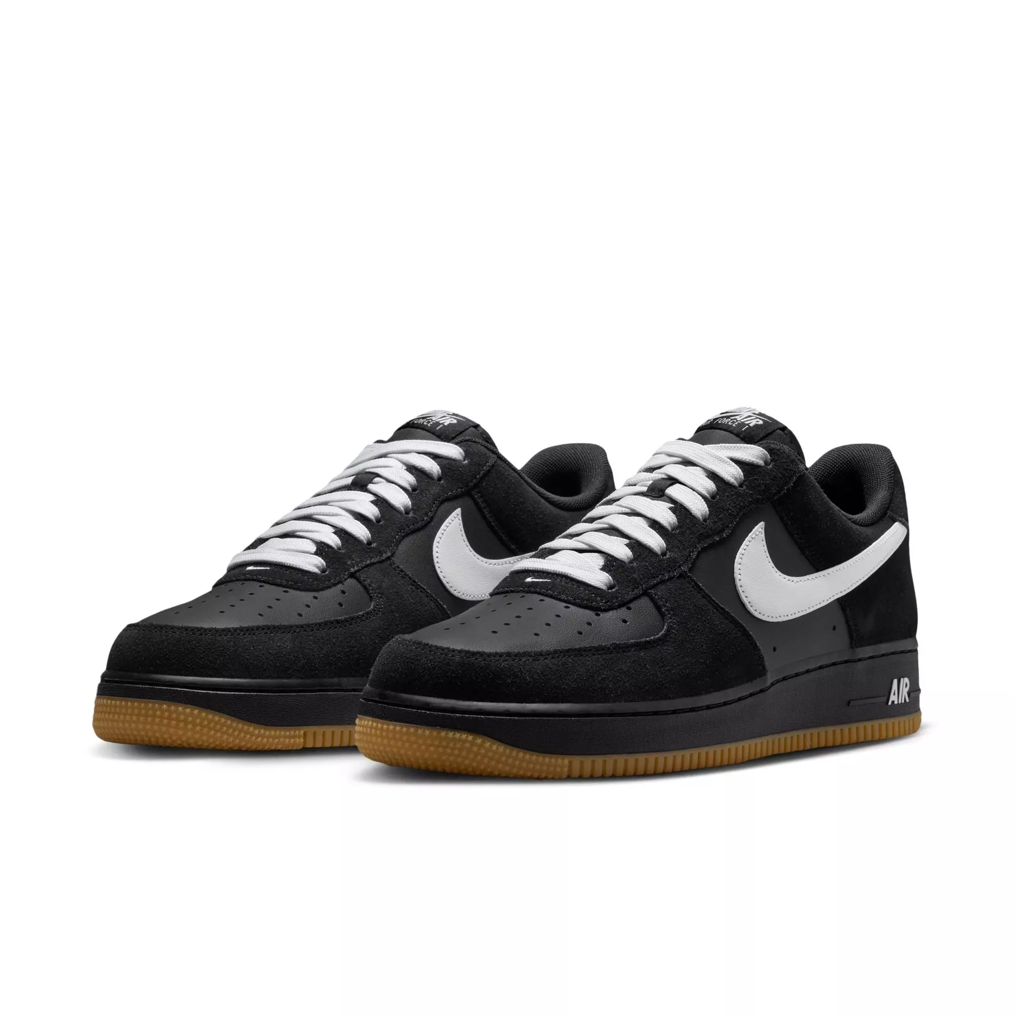 Nike Air Force 1 '07 LV8 "Black/White/Gum Light Brown" Men's Shoe - BLACK/GUM