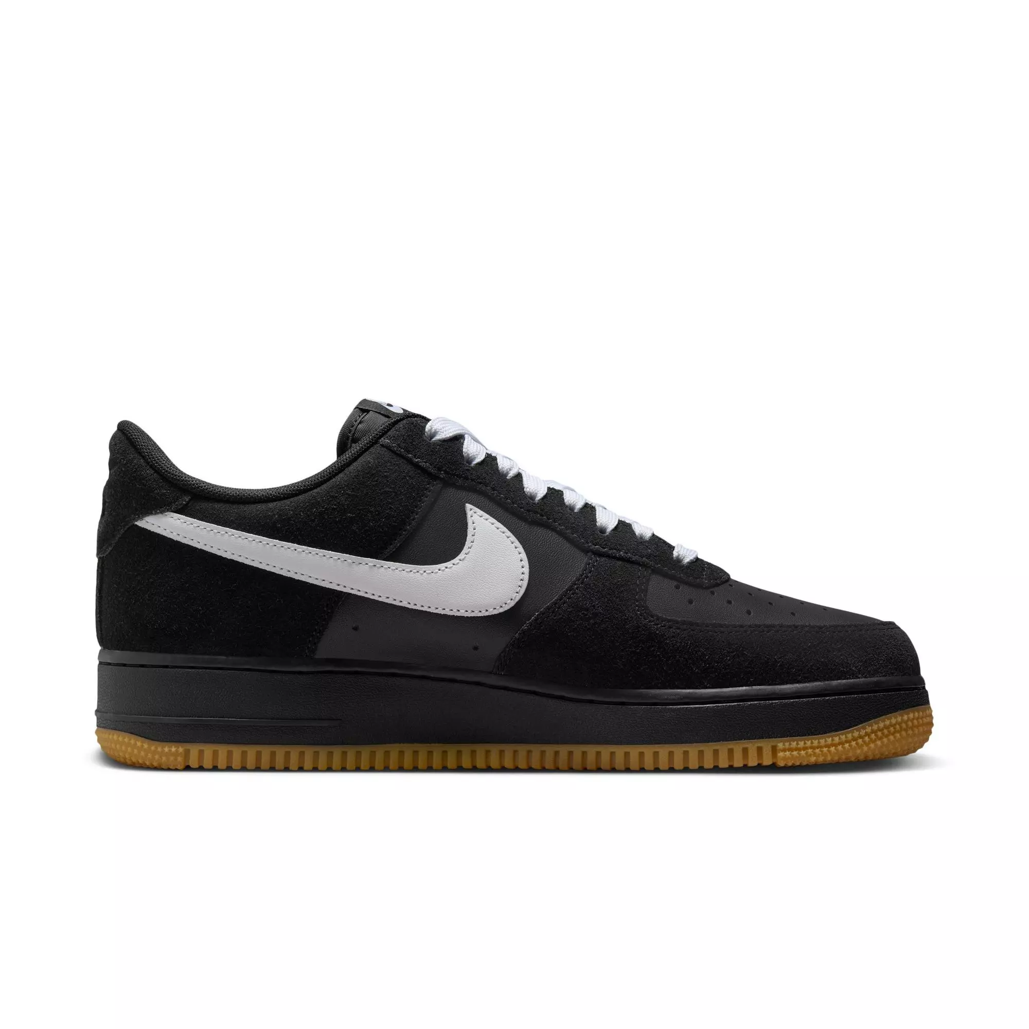Nike Air Force 1 '07 LV8 "Black/White/Gum Light Brown" Men's Shoe - BLACK/GUM