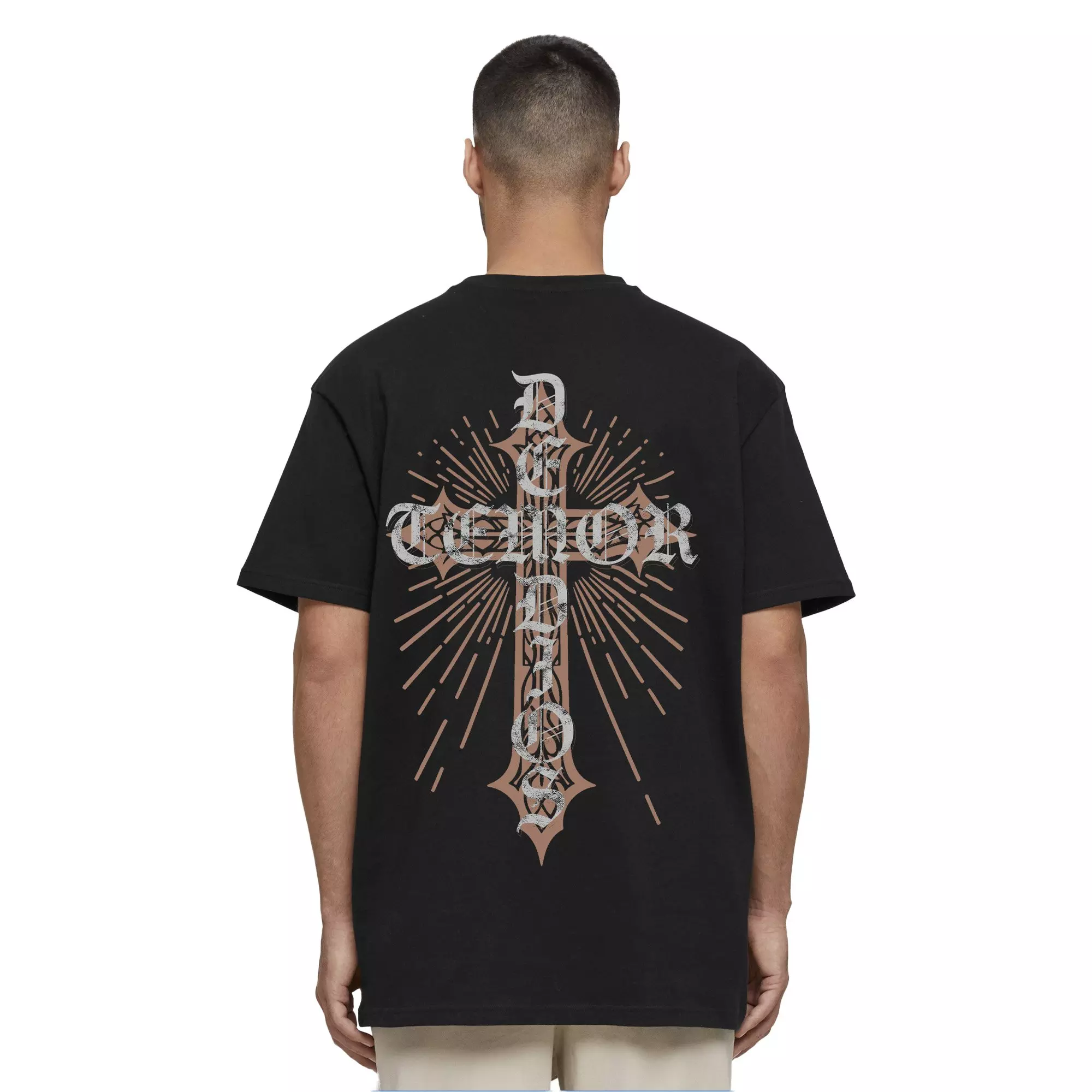 MJ Gonzalez Men's Fe Sobre Miedo Cross Tee - Black - BLACK
