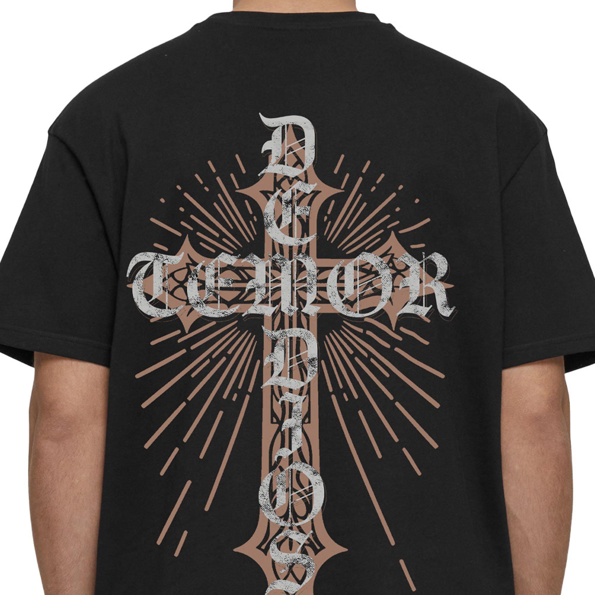 MJ Gonzalez Men's Fe Sobre Miedo Cross Tee - Black - BLACK Thumbnail View 4