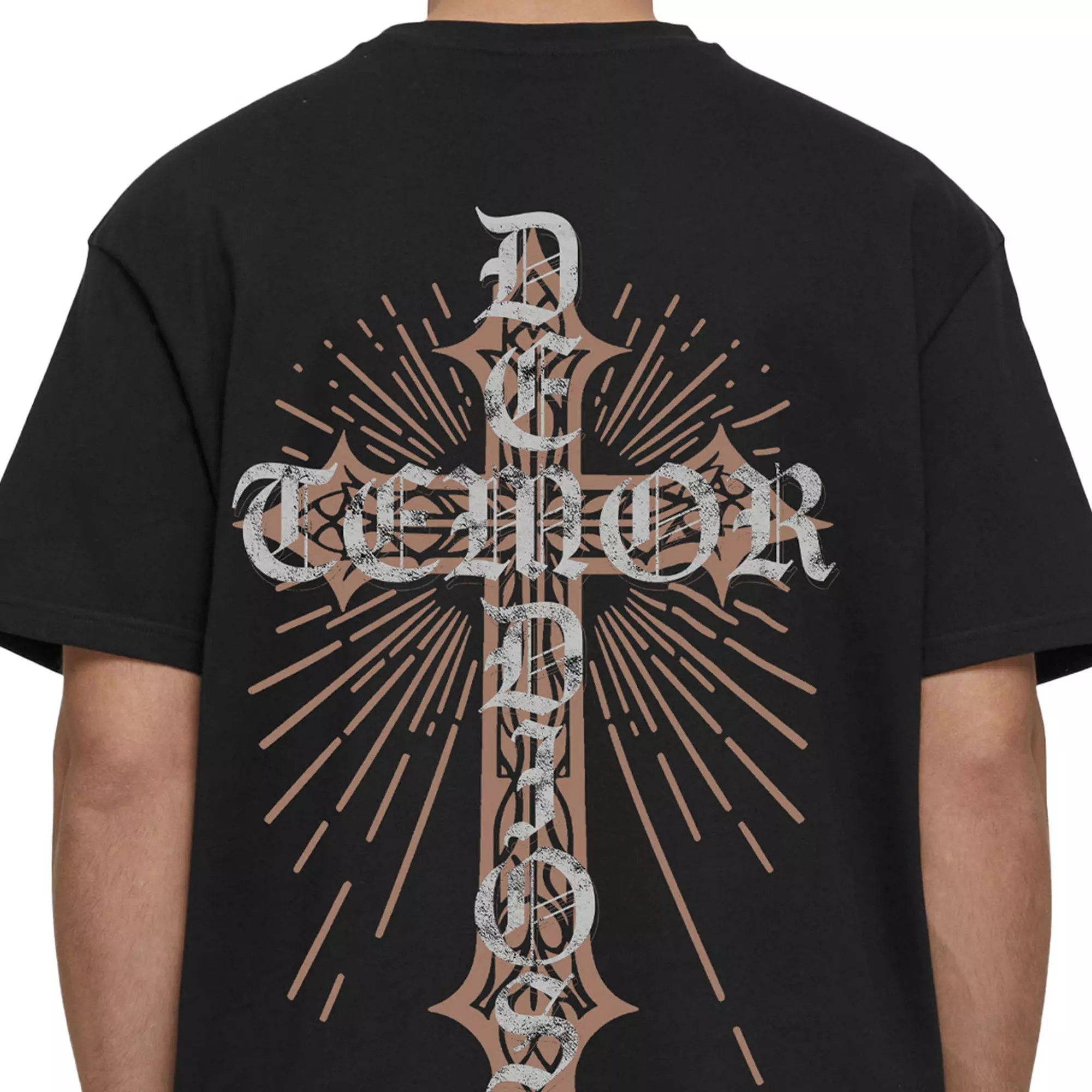 MJ Gonzalez Men's Fe Sobre Miedo Cross Tee - Black - BLACK