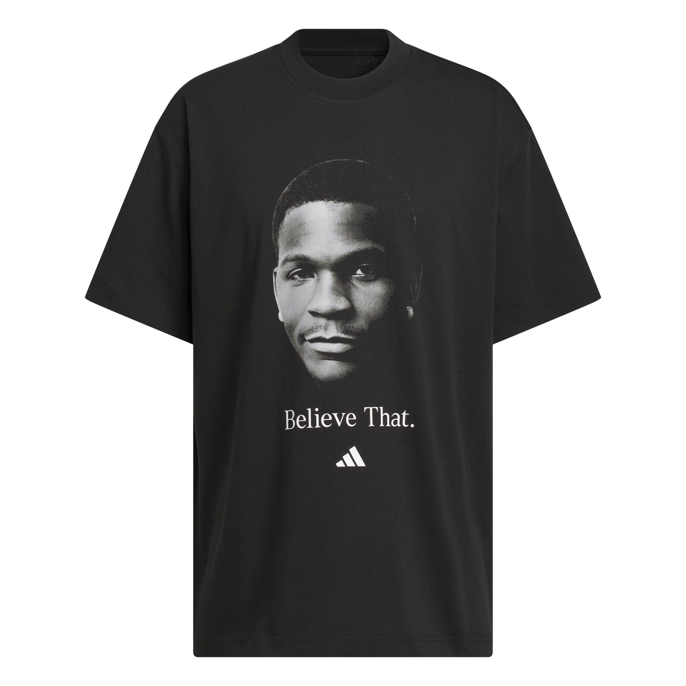 adidas Men's Anthony Edwards Believe That Tee - BLACK Thumbnail View 6