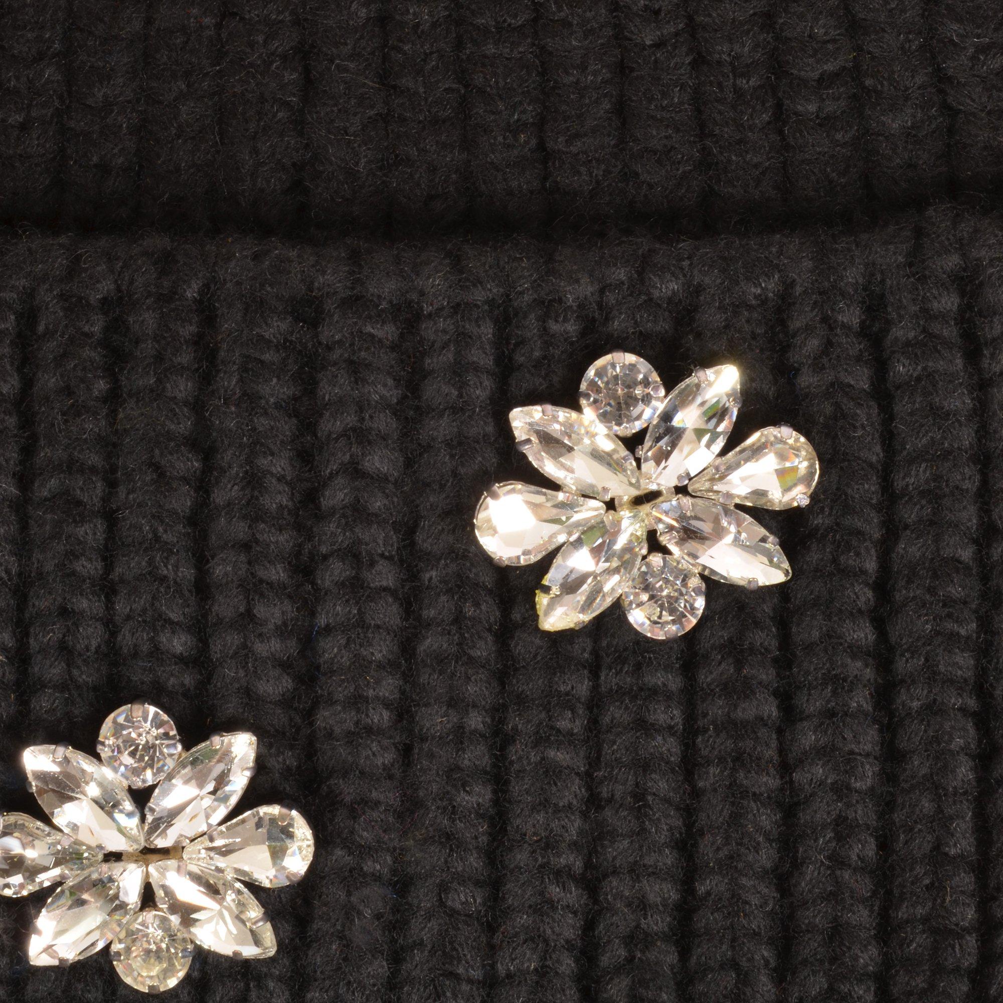 UGG Women's Embellished Knit Beanie - BLACK Thumbnail View 4