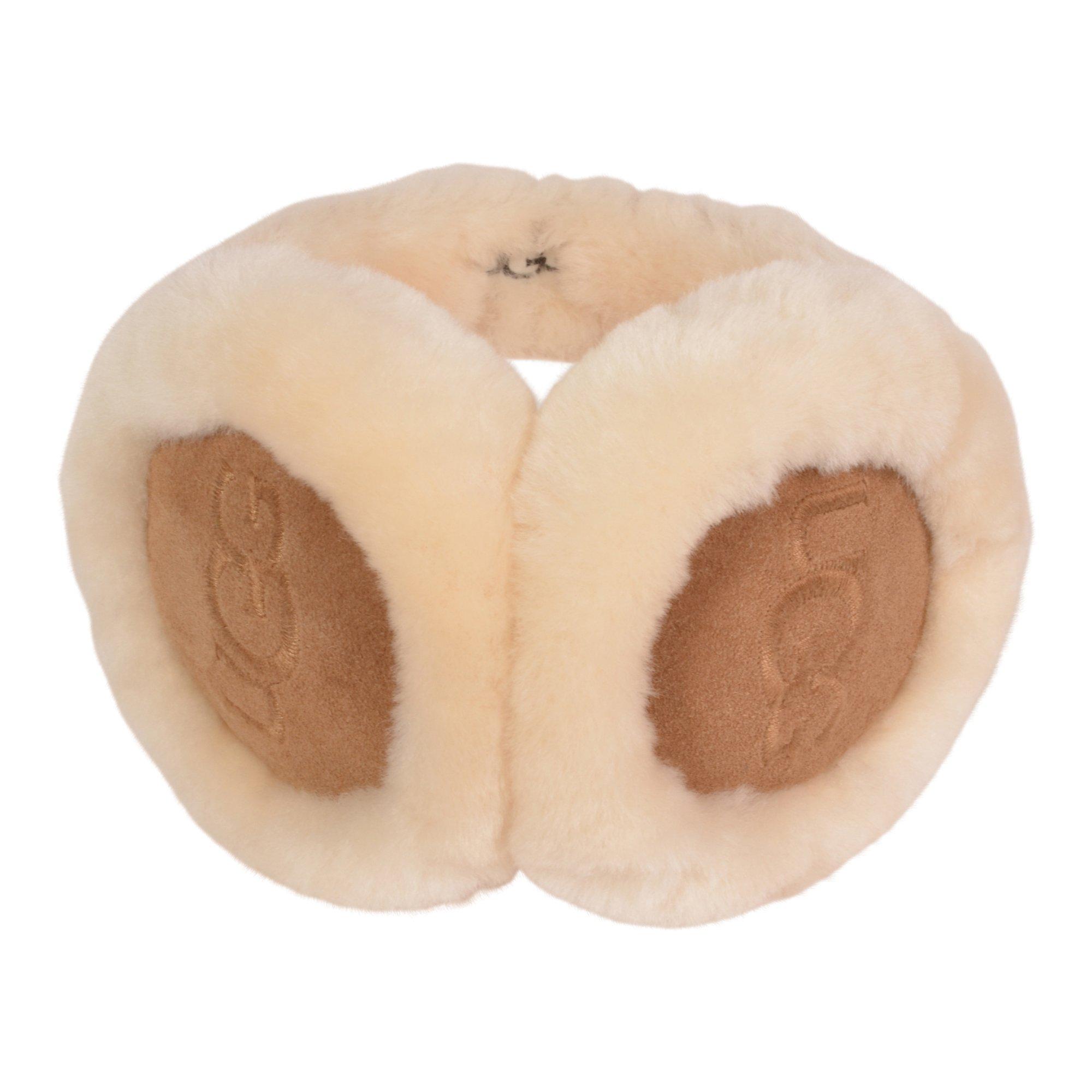 UGG Women's Sheepskin Embroidery Earmuff - BROWN Thumbnail View 3