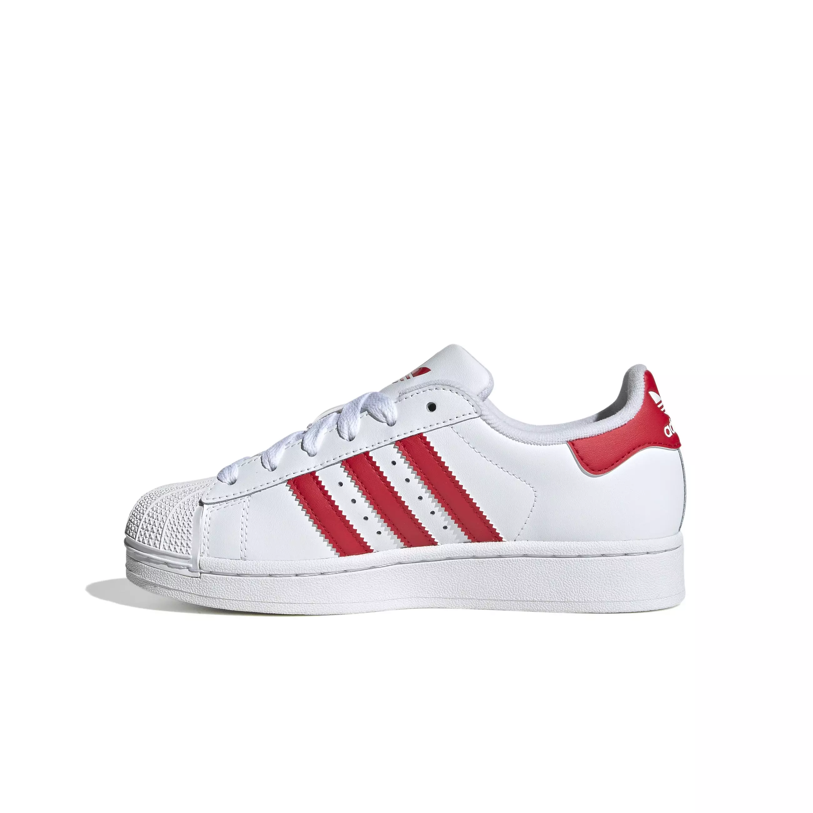adidas Originals Superstar II "White/Better Scarlet" Grade School Boys' Shoe - WHITE/RED