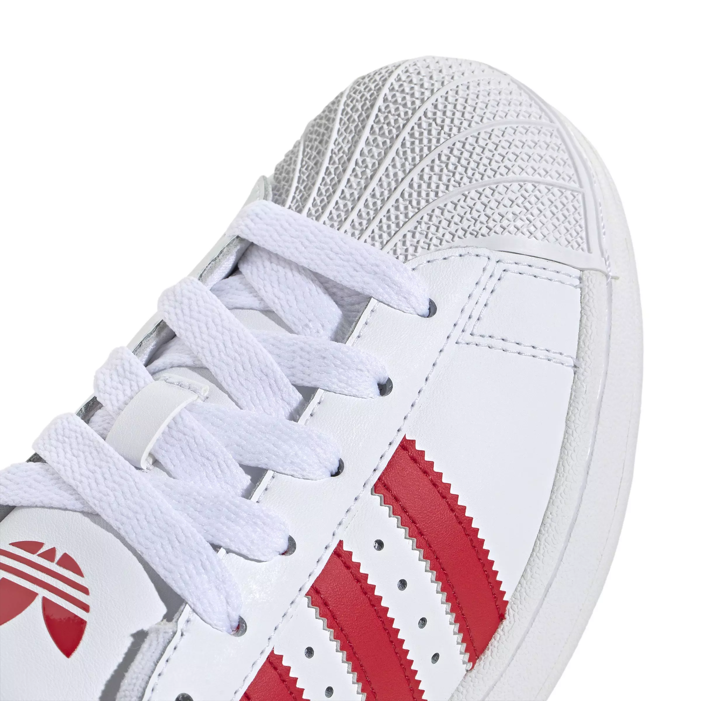 adidas Originals Superstar II "White/Better Scarlet" Grade School Boys' Shoe - WHITE/RED