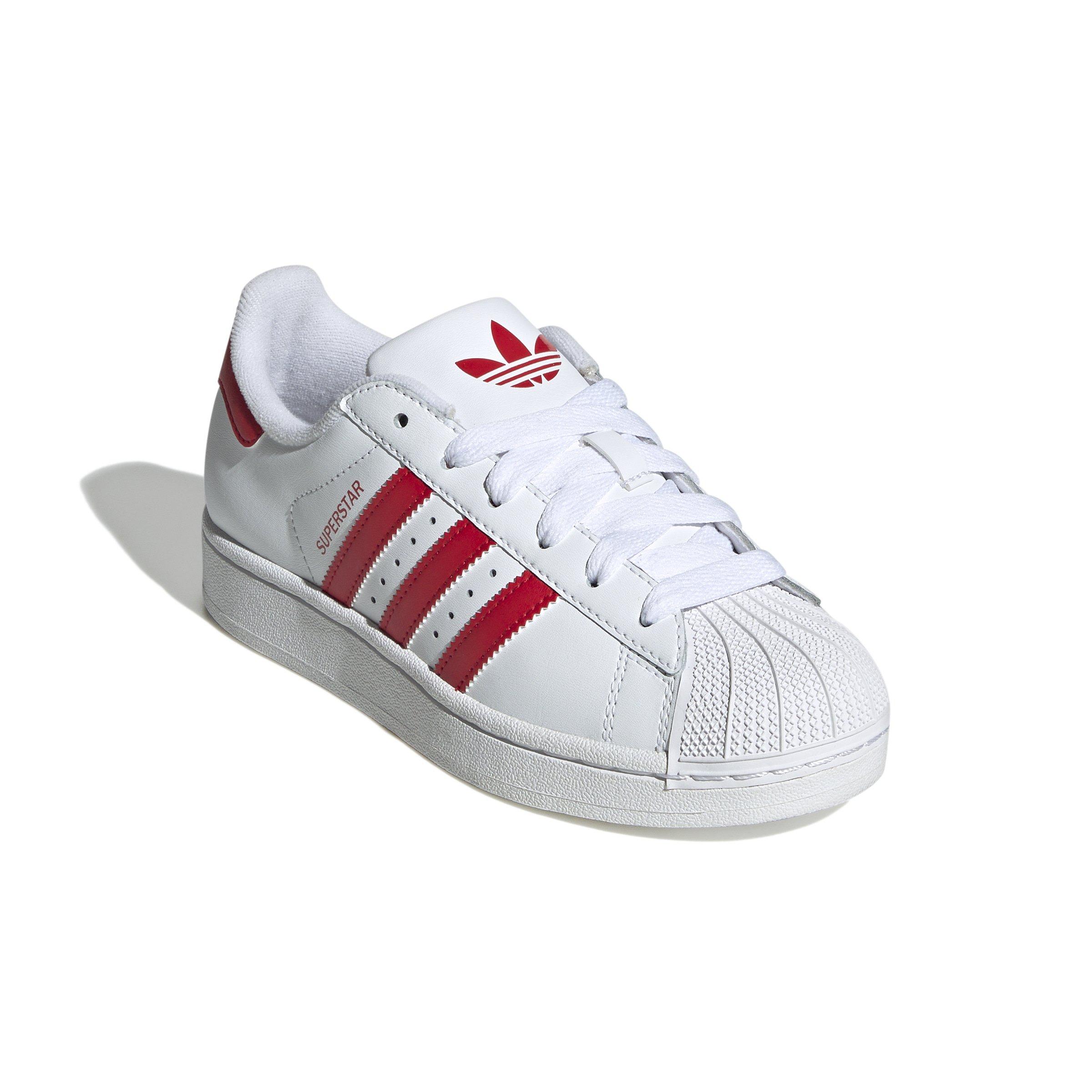 adidas Originals Superstar II "White/Better Scarlet" Grade School Boys' Shoe - WHITE/RED Thumbnail View 6