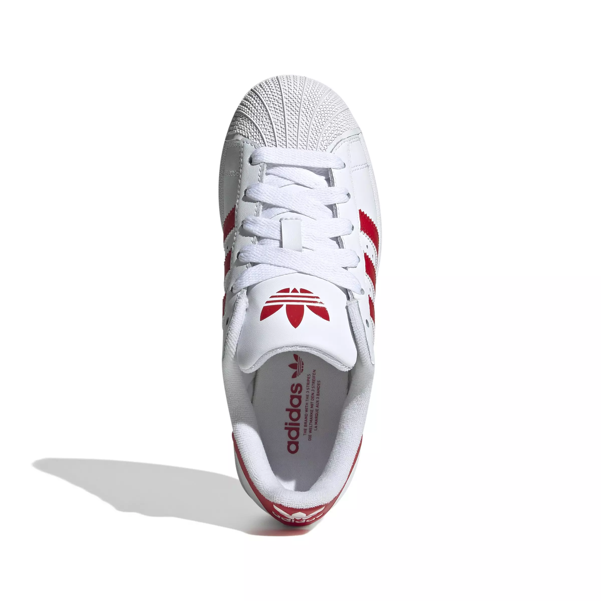 adidas Originals Superstar II "White/Better Scarlet" Grade School Boys' Shoe - WHITE/RED