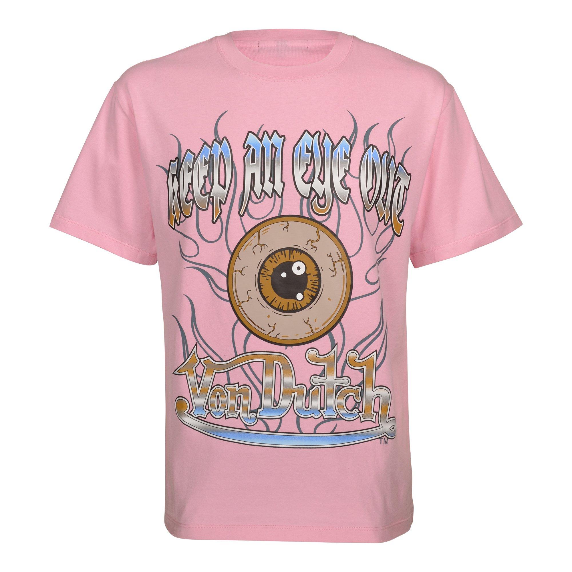 Von Dutch Men's Keep An Eye Out Tee - Light Pink - PINK Thumbnail View 1