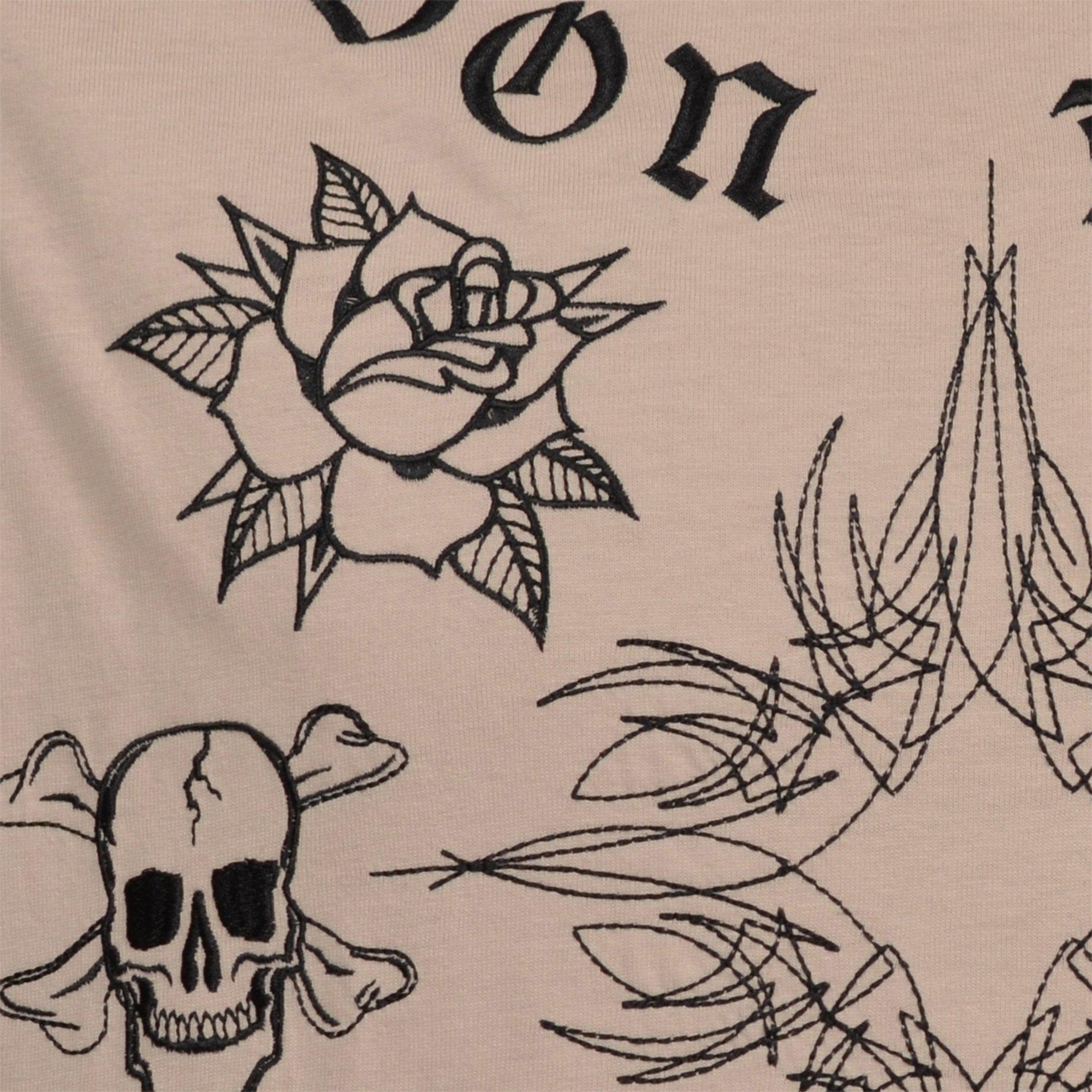 Von Dutch Men's Embellish Tattoo Ancient Scroll Muscle Shirt - TAN Thumbnail View 4