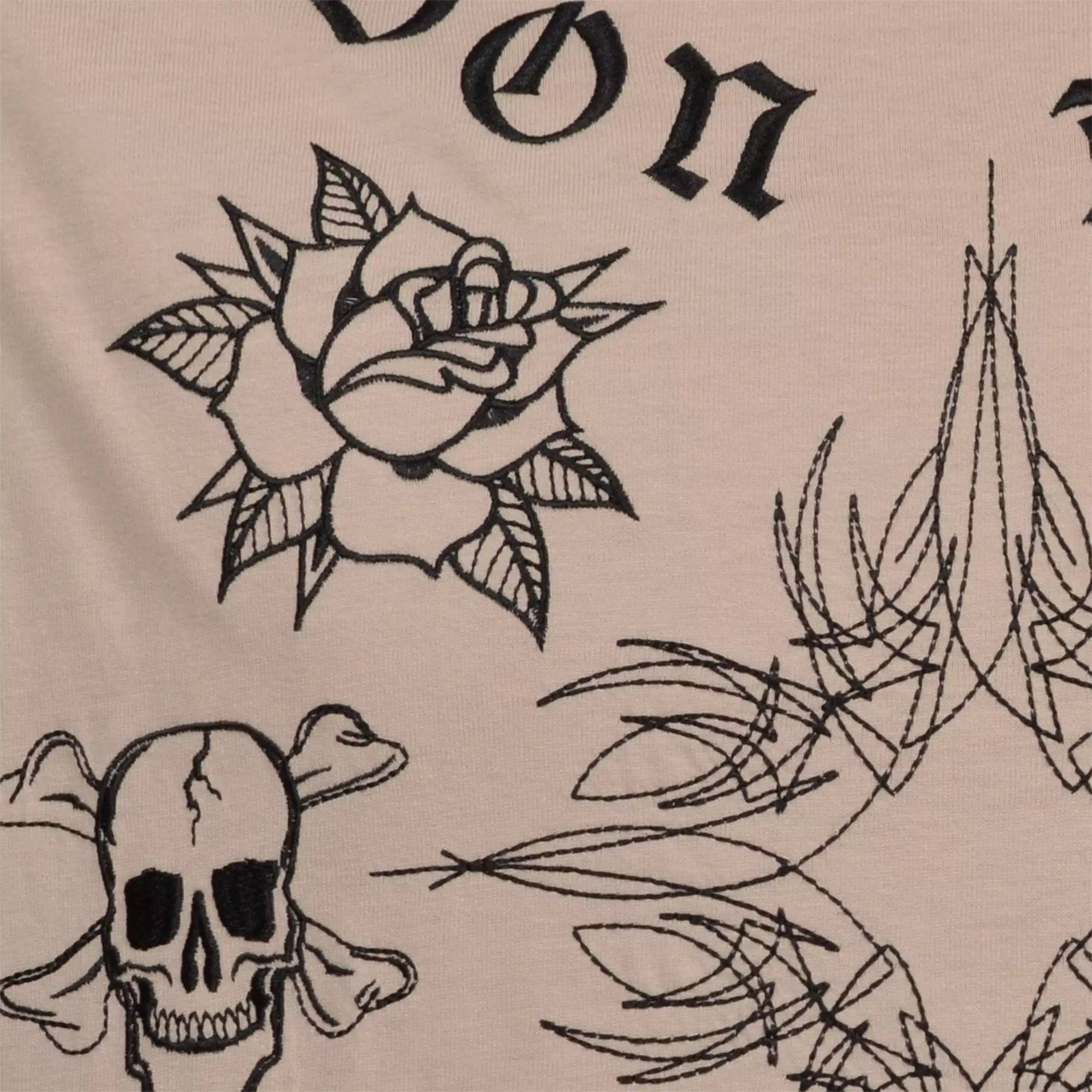 Von Dutch Men's Embellish Tattoo Ancient Scroll Muscle Shirt - TAN