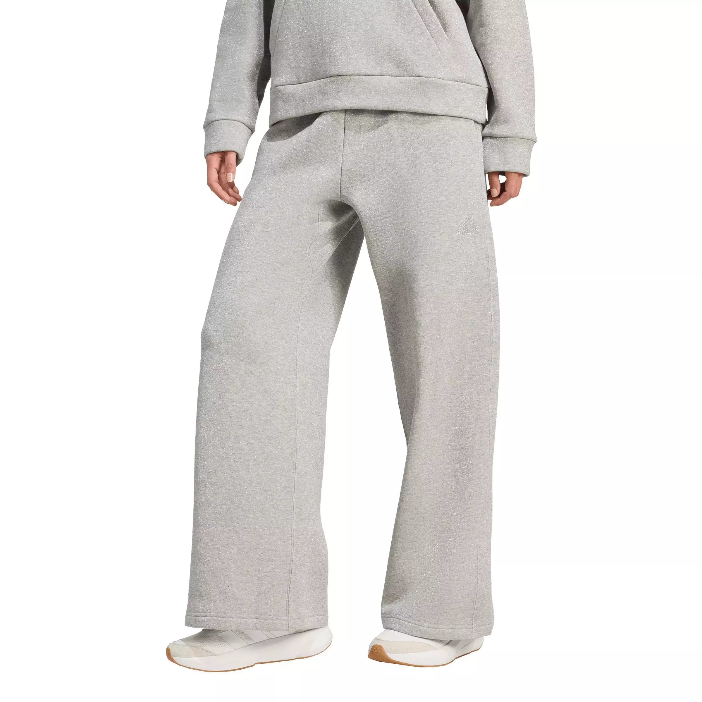 adidas Women's ALL SZN Holiday Glitter Fleece Loose Joggers - Grey - GREY