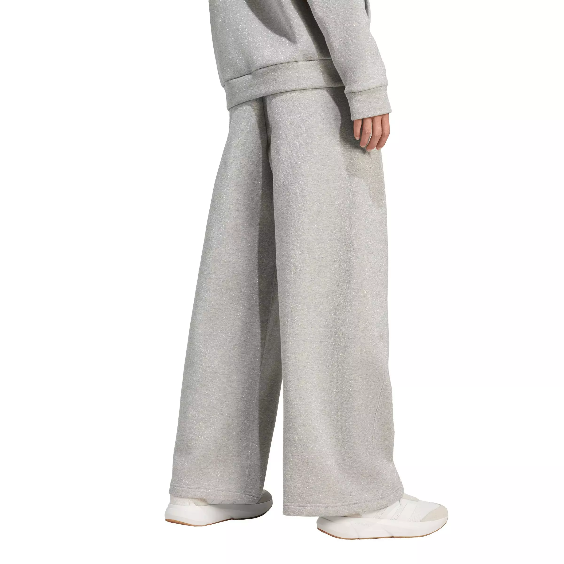 adidas Women's ALL SZN Holiday Glitter Fleece Loose Joggers - Grey - GREY
