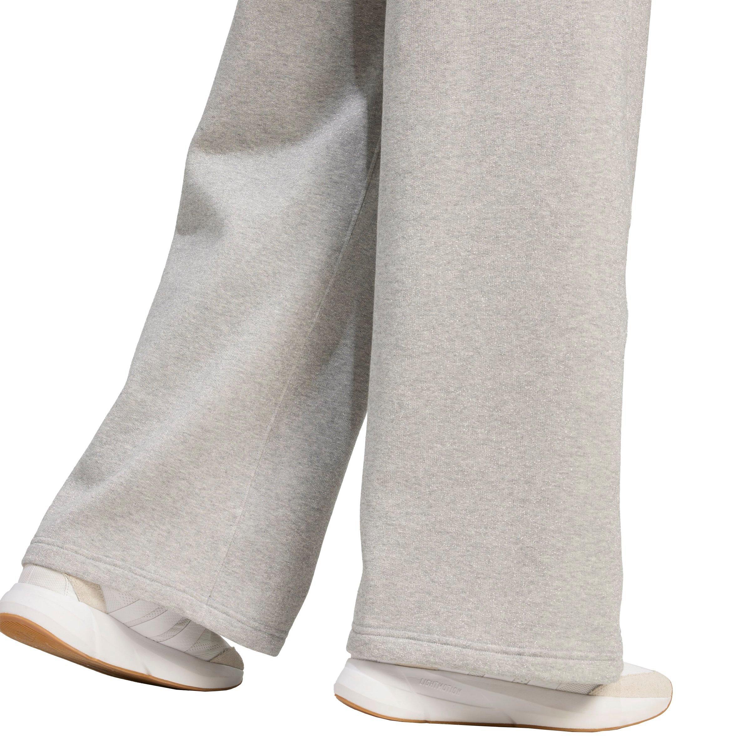adidas Women's ALL SZN Holiday Glitter Fleece Loose Joggers - Grey - GREY Thumbnail View 4