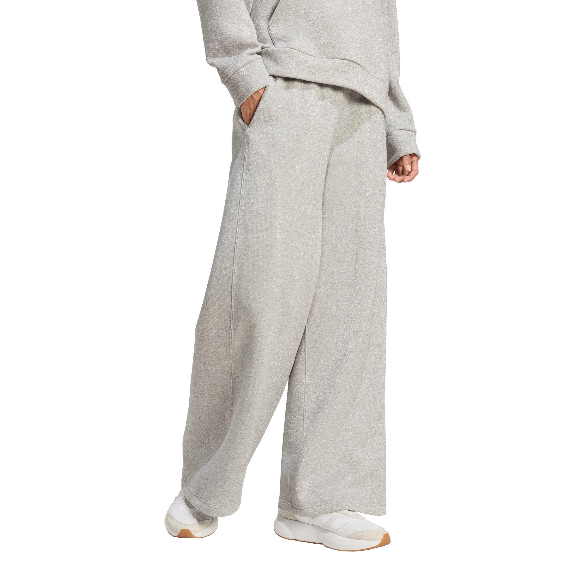 adidas Women's ALL SZN Holiday Glitter Fleece Loose Joggers - Grey - GREY Thumbnail View 5