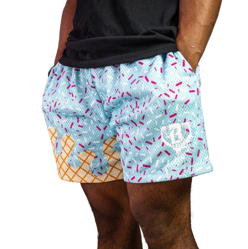 Baseball Lifestyle 101 Men's Ice Cream Shorts - Cotton Candy - LT BLUE Thumbnail View 1