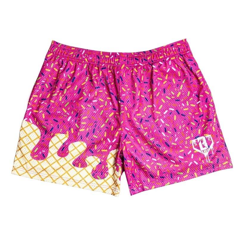 Baseball Lifestyle 101 Men's Ice Cream Shorts - Strawberry - PINK Thumbnail View 1