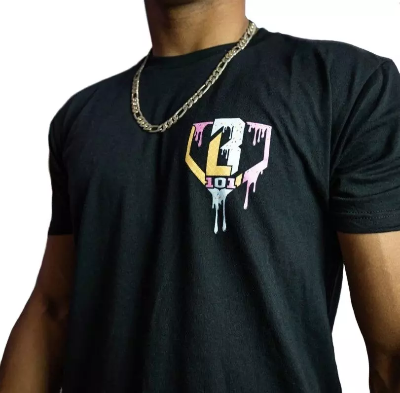 Baseball Lifestyle 101 Men's Ice Cream Tee - Cotton Candy - BLACK