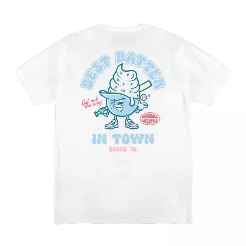 Baseball Lifestyle 101 Men's Best Batter Tee - WHITE