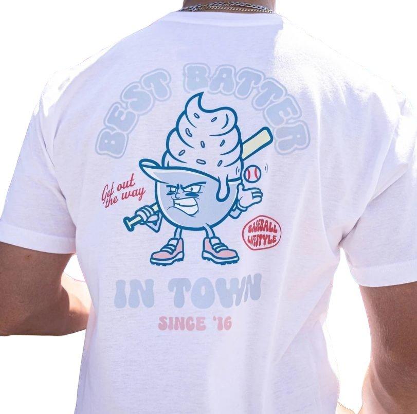 Baseball Lifestyle 101 Men's Best Batter Tee - WHITE Thumbnail View 4