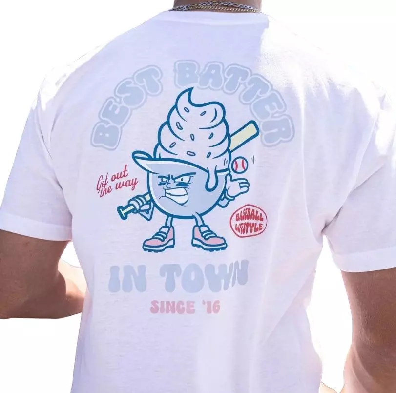 Baseball Lifestyle 101 Men's Best Batter Tee - WHITE