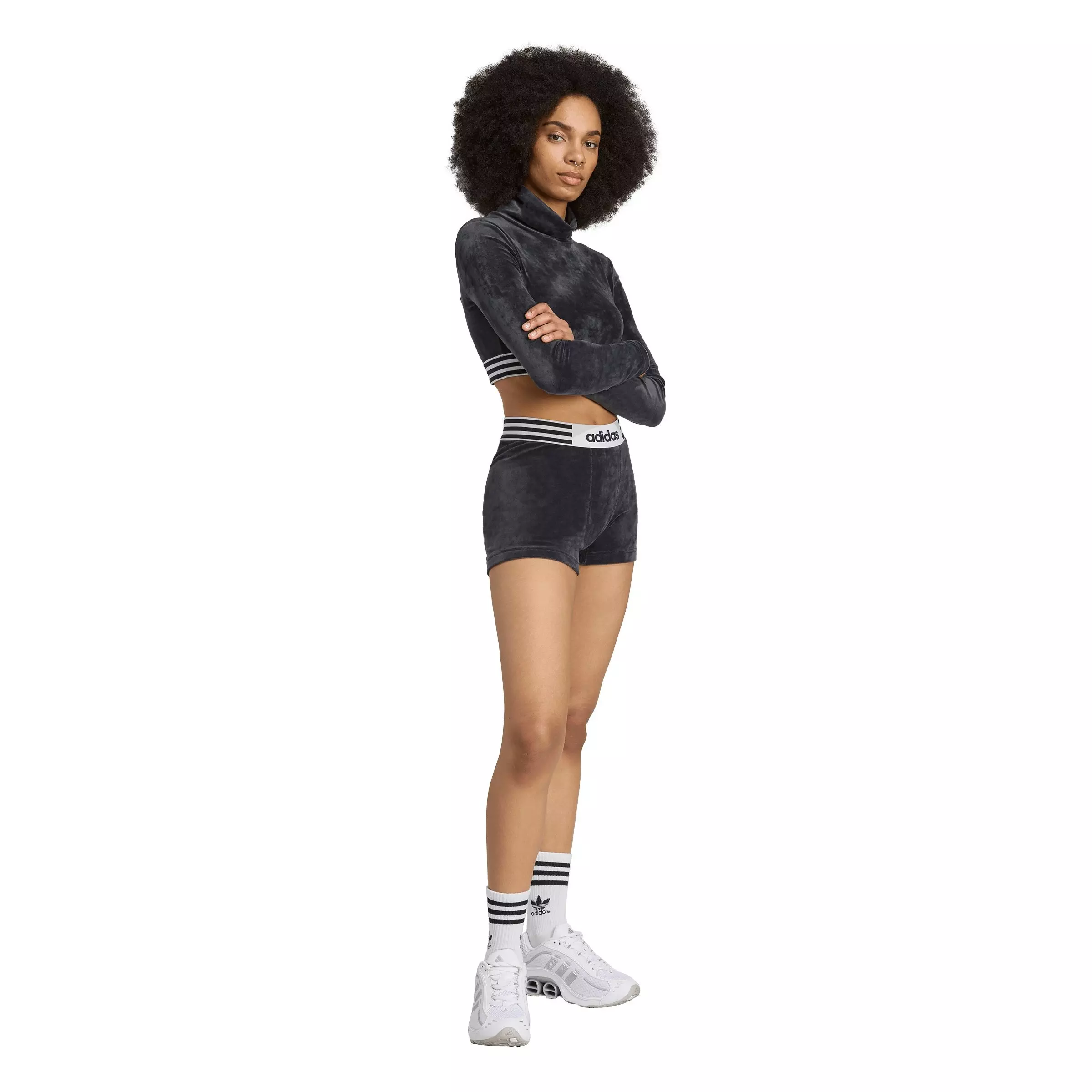 adidas Originals Women's Winterized Booty Shorts - BLACK