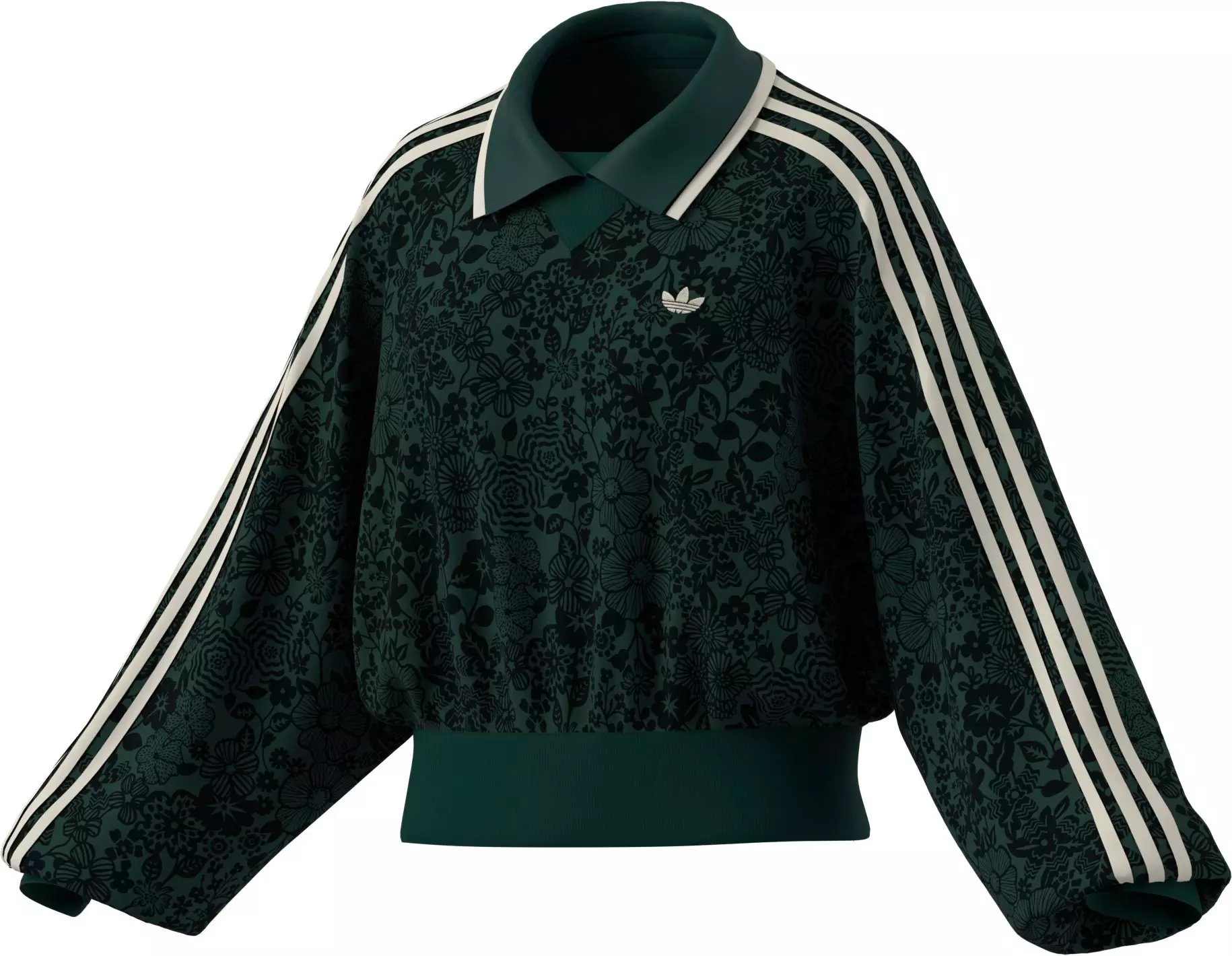 adidas Originals Women's Liberty London Debossed Velvet Sweatshirt - GREEN