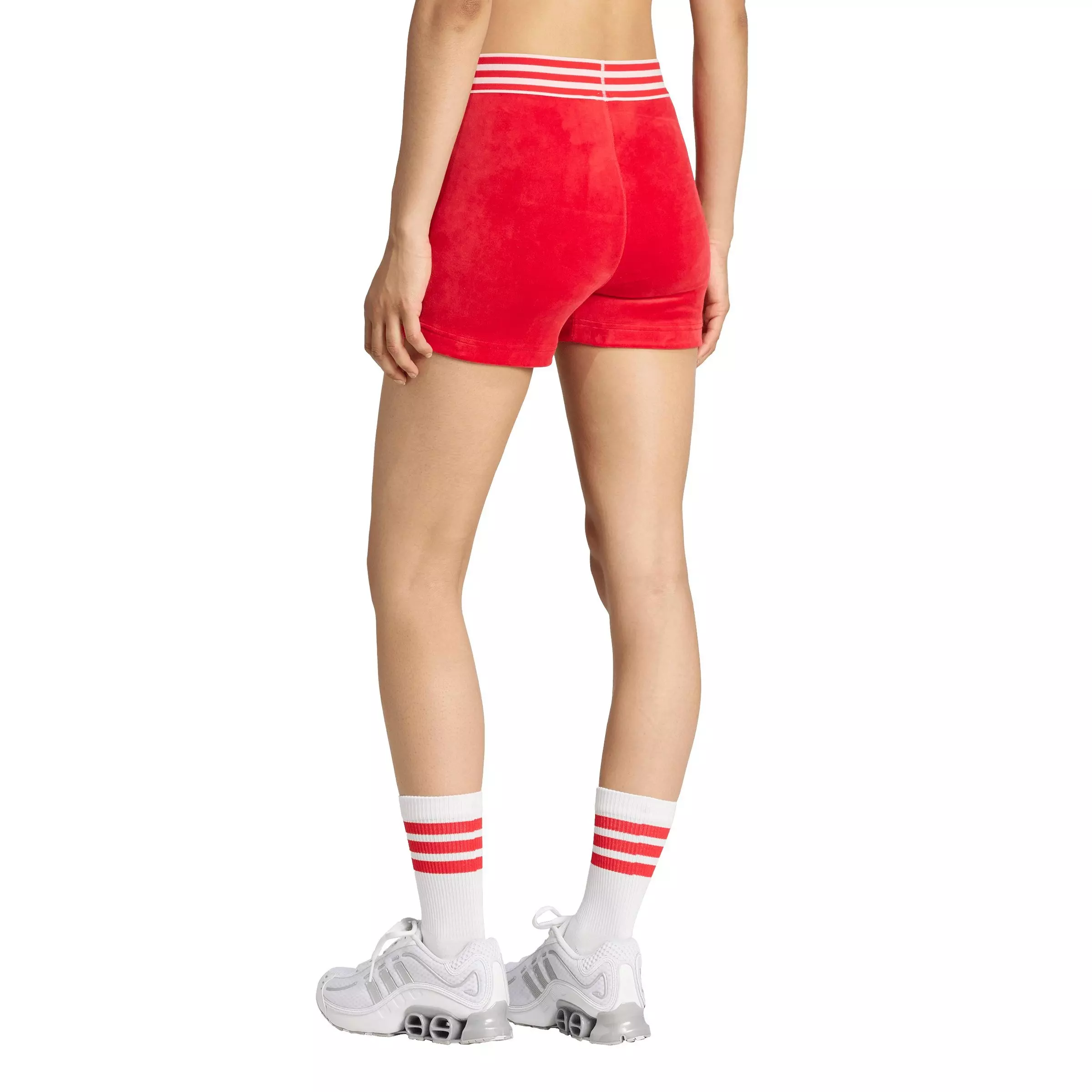 adidas Originals Women's Winterized Booty Shorts-Red - RED