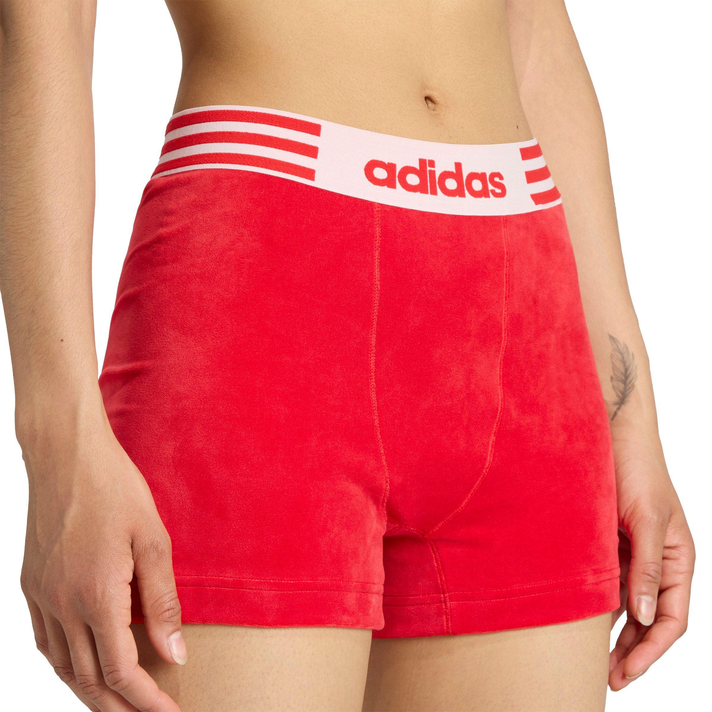 adidas Originals Women's Winterized Booty Shorts-Red - RED Thumbnail View 3