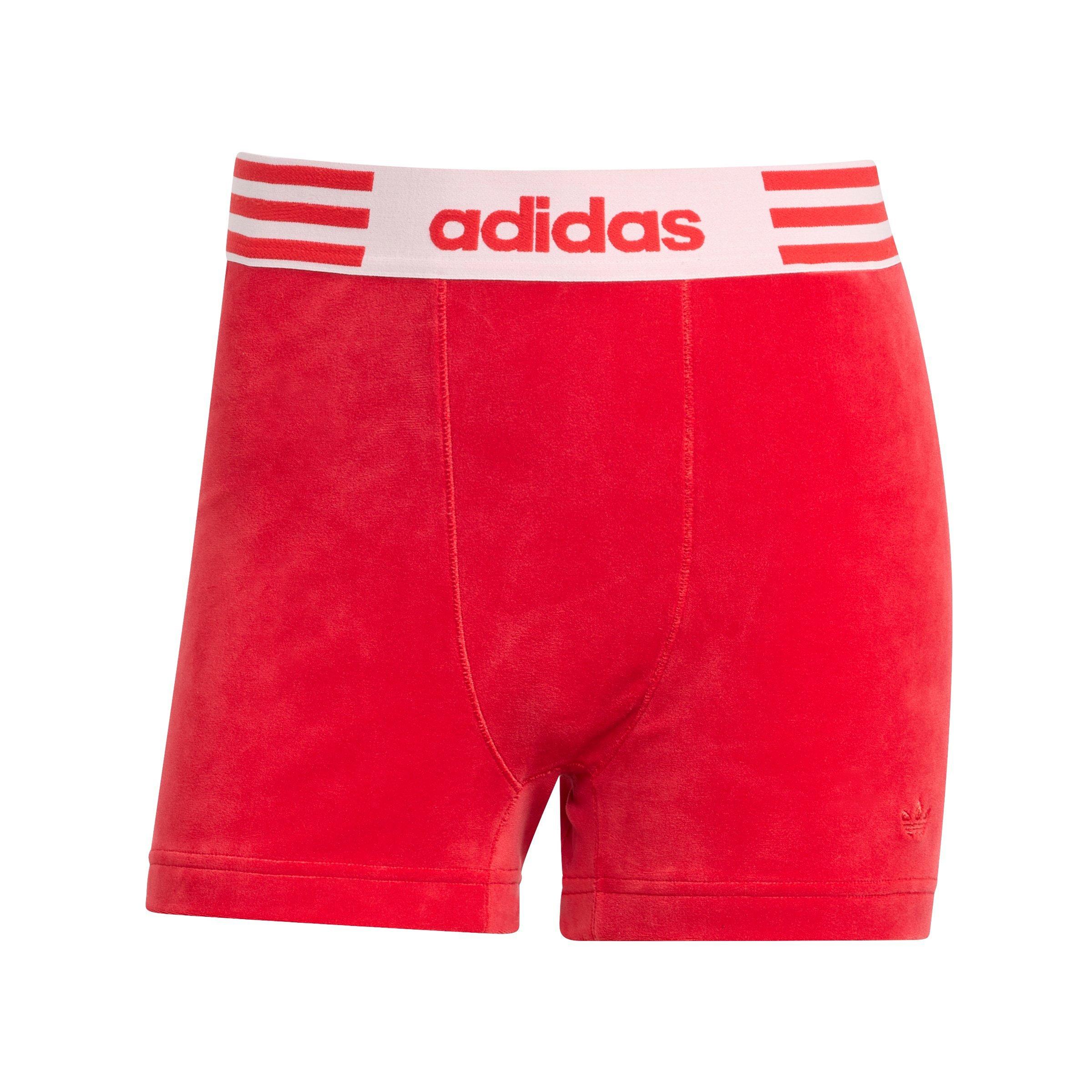adidas Originals Women's Winterized Booty Shorts-Red - RED Thumbnail View 6