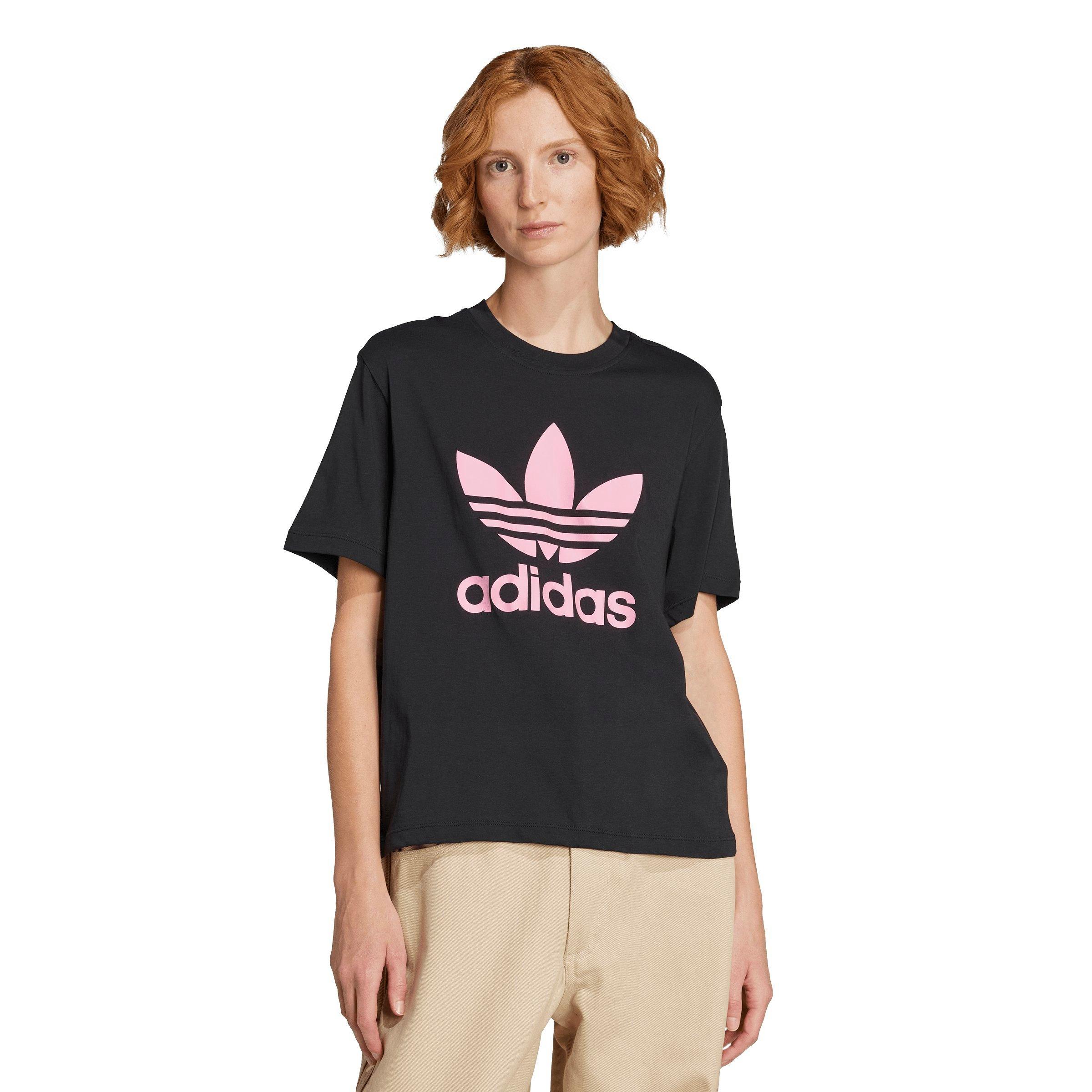 adidas Originals Women's Adicolor Trefoil Boxy Tee - BLACK Thumbnail View 1