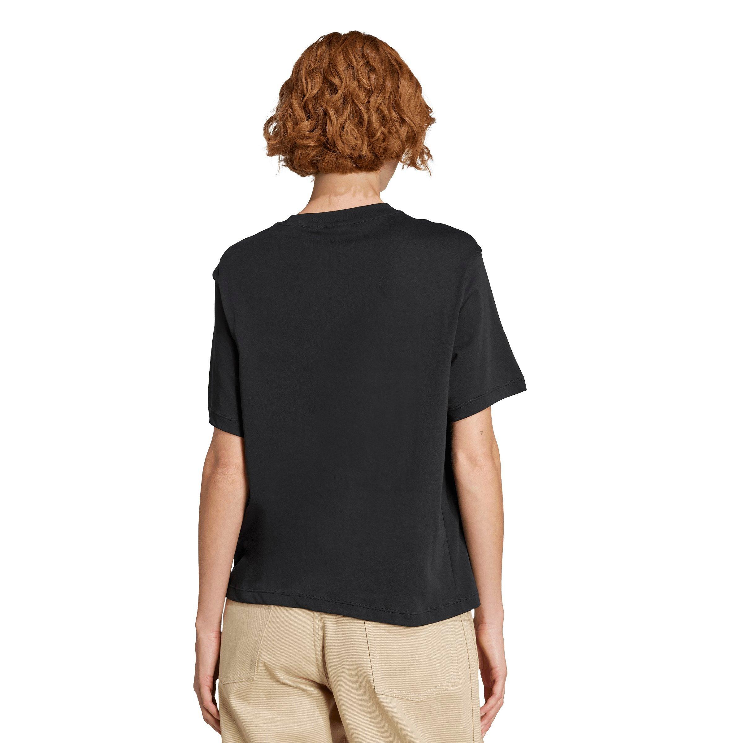 adidas Originals Women's Adicolor Trefoil Boxy Tee - BLACK Thumbnail View 2