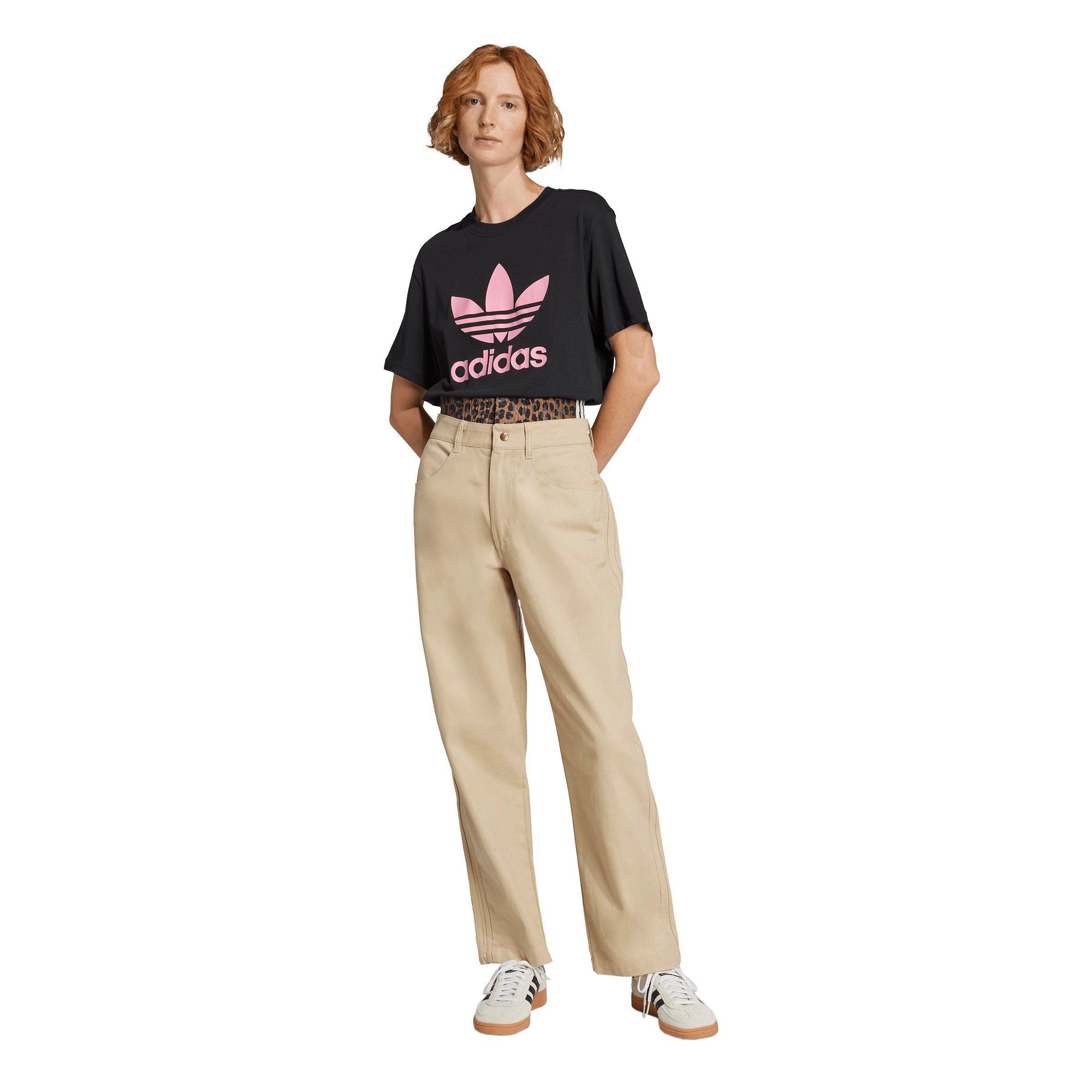 adidas Originals Women's Adicolor Trefoil Boxy Tee - BLACK Thumbnail View 5