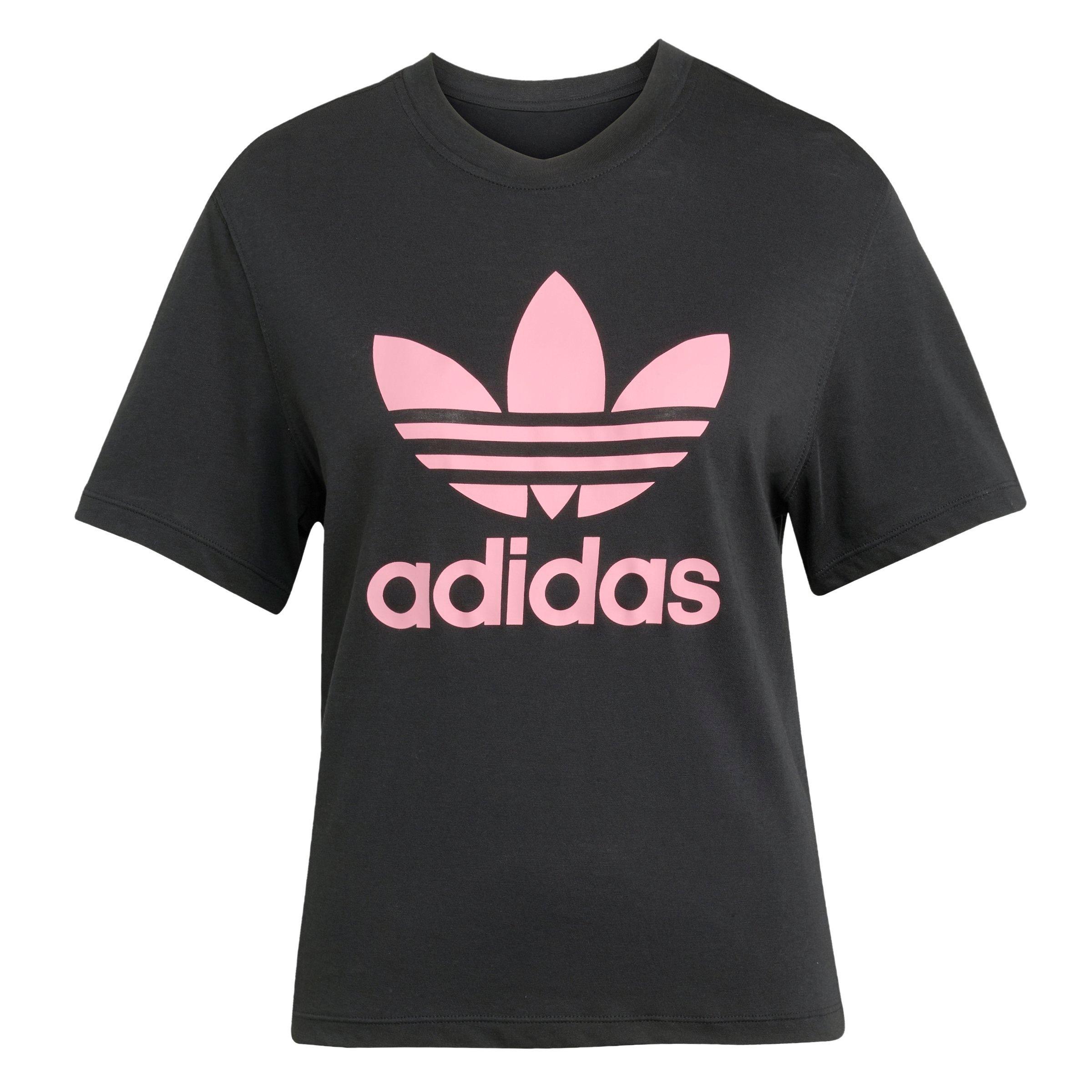 adidas Originals Women's Adicolor Trefoil Boxy Tee - BLACK Thumbnail View 6