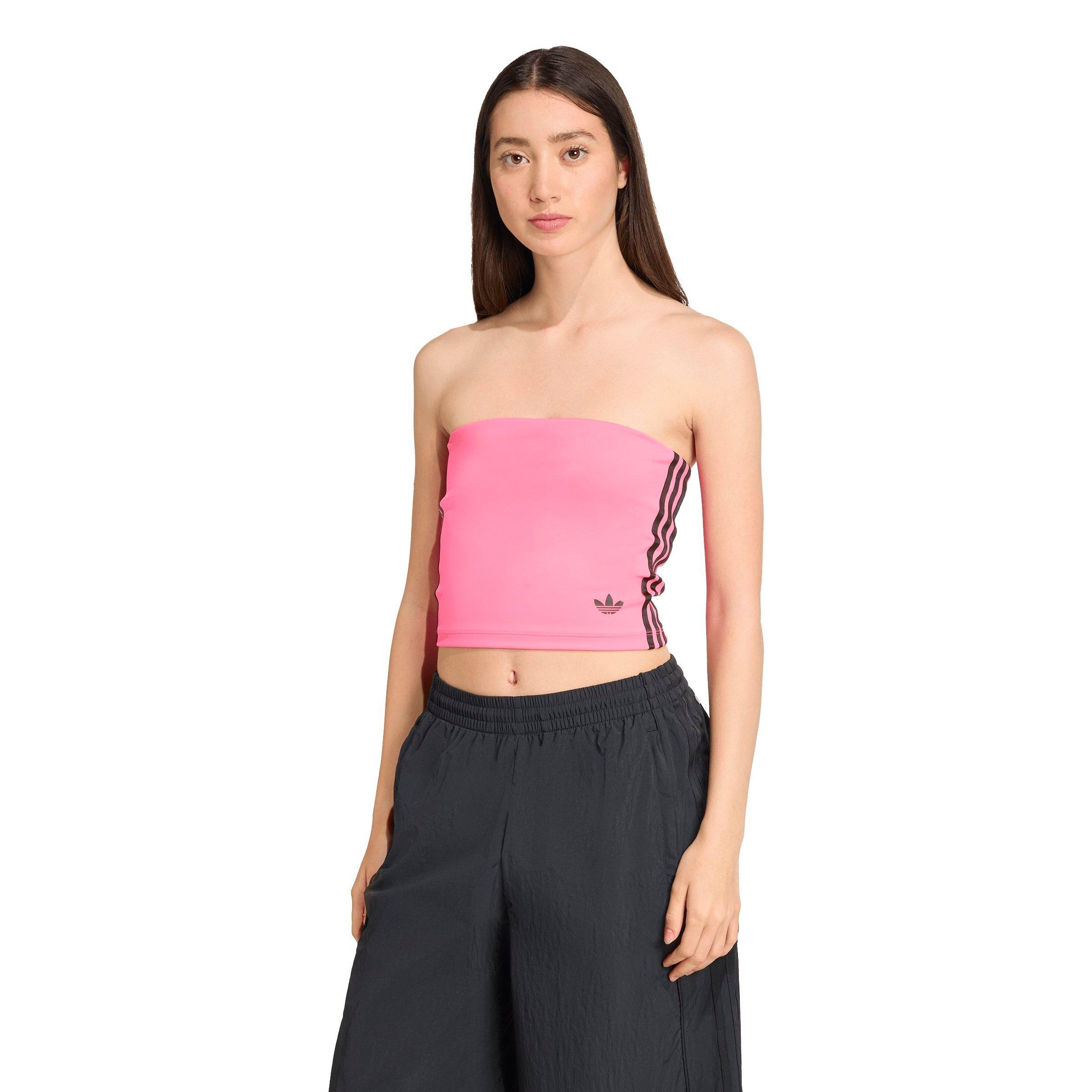 adidas Originals Women's Adicolor 3-Stripes Tube Top - PINK Thumbnail View 1