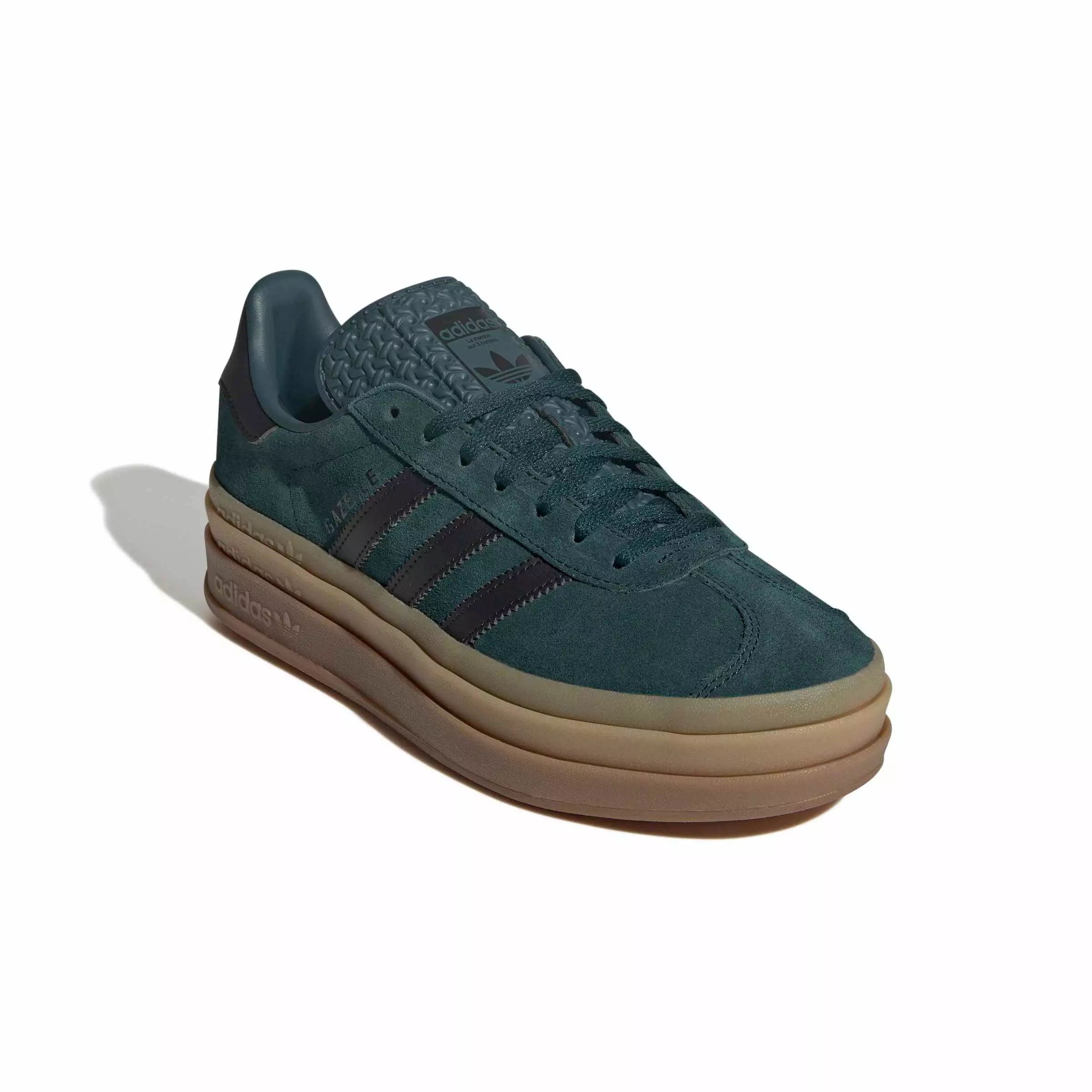 adidas Originals Gazelle Bold "Aurora Ivy/Core Black/Gum" Women's Shoe - GREEN/BLACK
