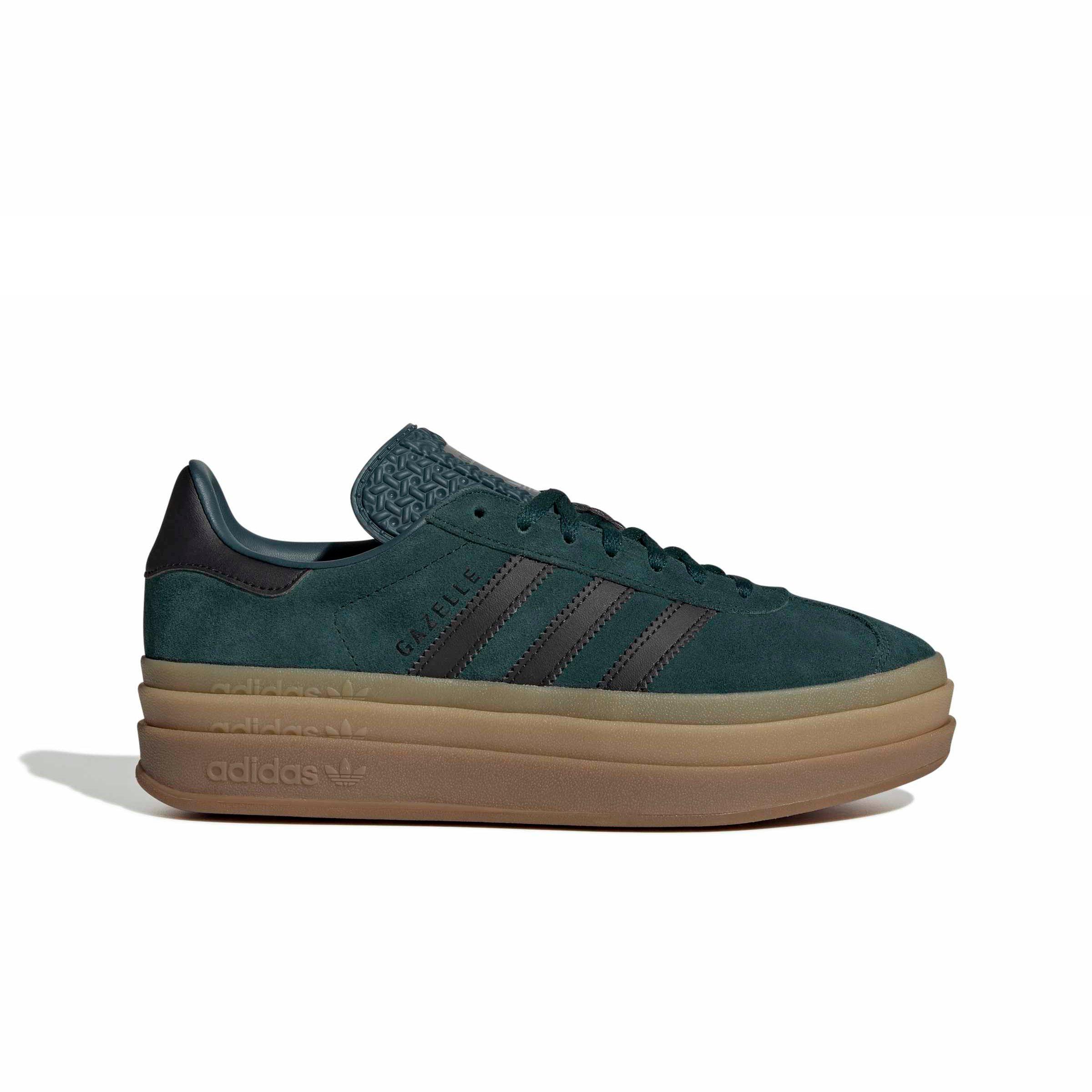 adidas Originals Gazelle Bold "Aurora Ivy/Core Black/Gum" Women's Shoe - GREEN/BLACK Thumbnail View 1