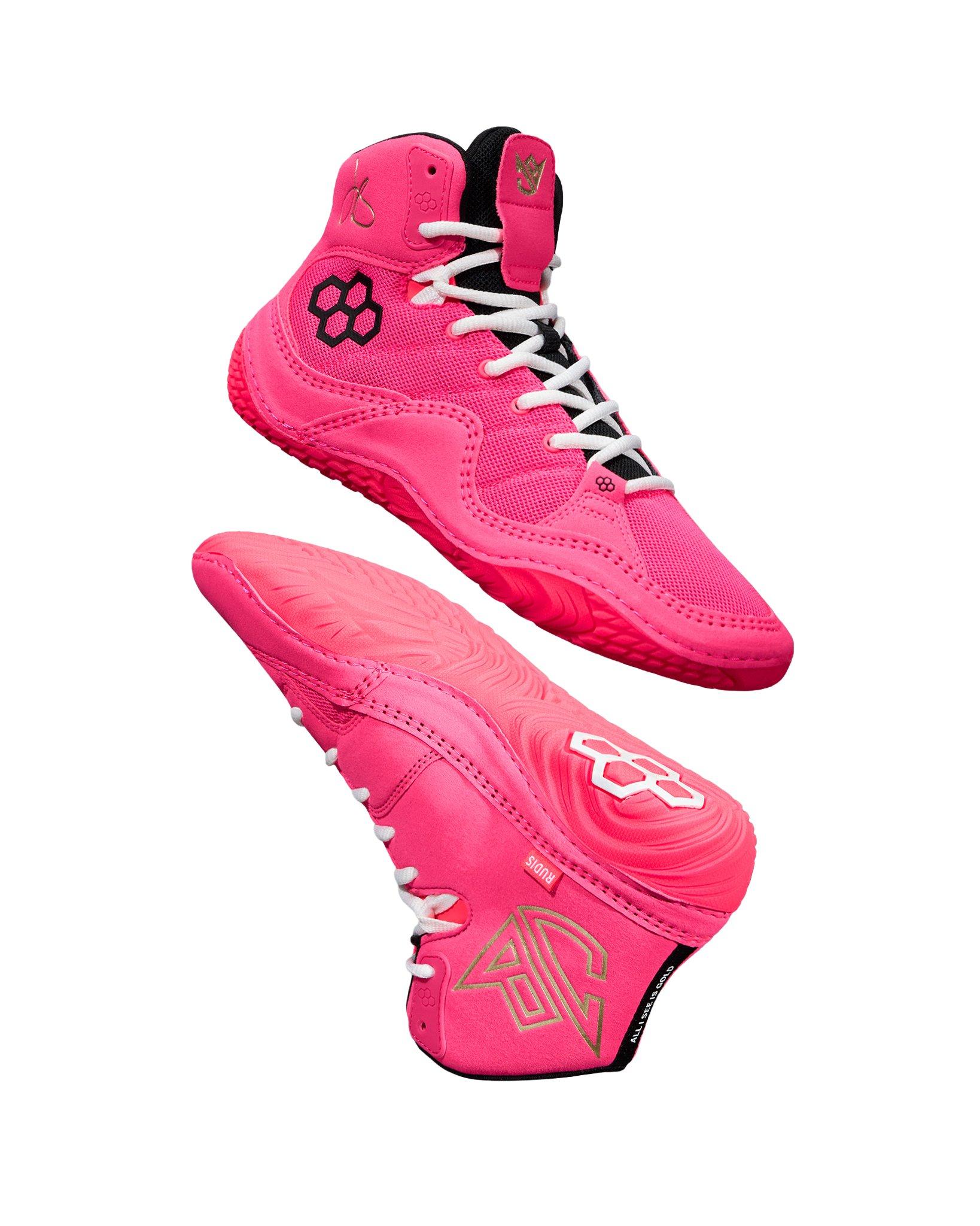 Rudis JB1 "Flamingo Pink" Unisex Wrestling Shoe - PINK/RED Thumbnail View 3