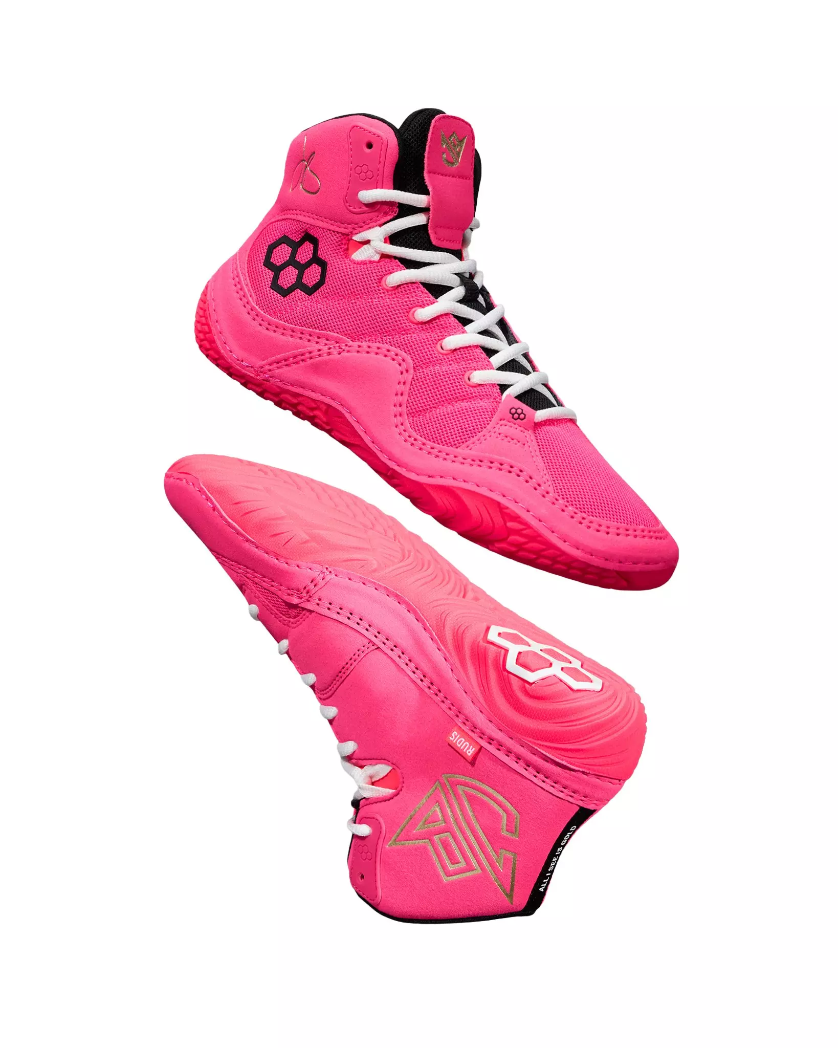 Rudis JB1 "Flamingo Pink" Unisex Wrestling Shoe - PINK/RED