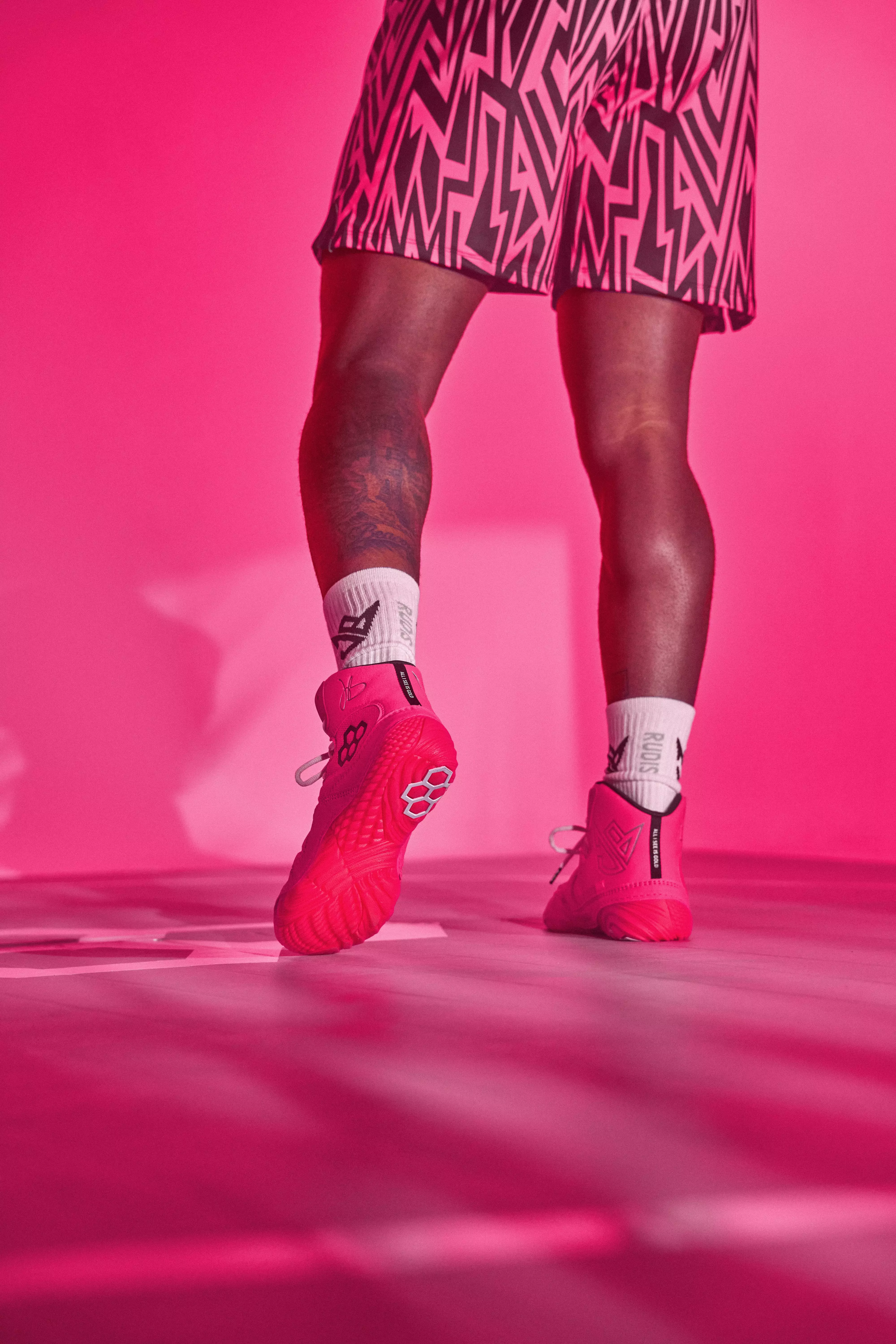 Rudis JB1 "Flamingo Pink" Unisex Wrestling Shoe - PINK/RED