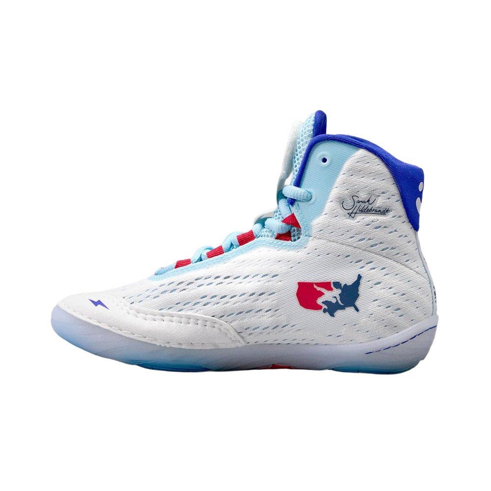 Rudis Hildebrandt "USA" Unisex Wrestling Shoe - WHITE/BLUE Thumbnail View 2