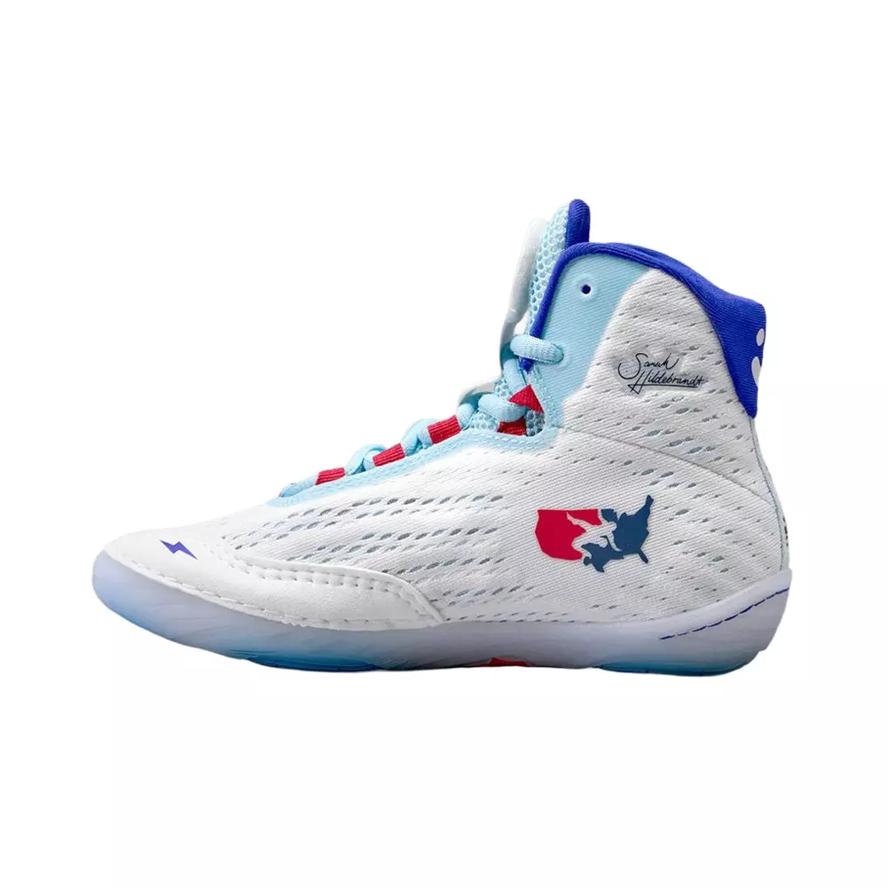 Rudis Hildebrandt "USA" Unisex Wrestling Shoe - WHITE/BLUE