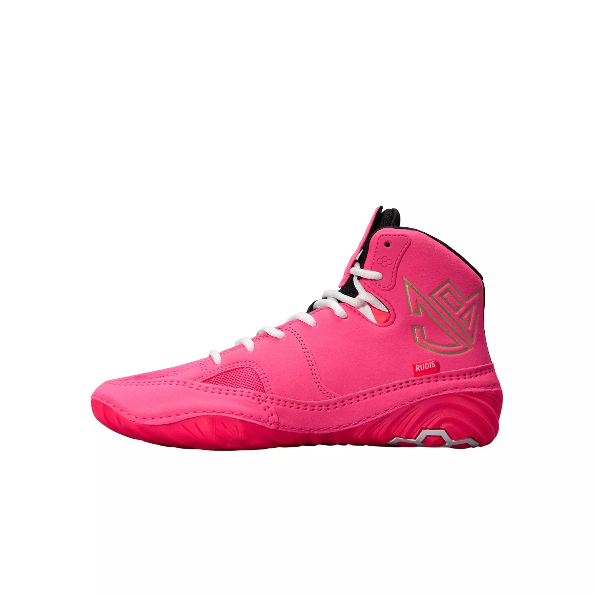 Rudis JB1 "Flamingo Pink" Grade School Kids' Wrestling Shoe - PINK/RED
