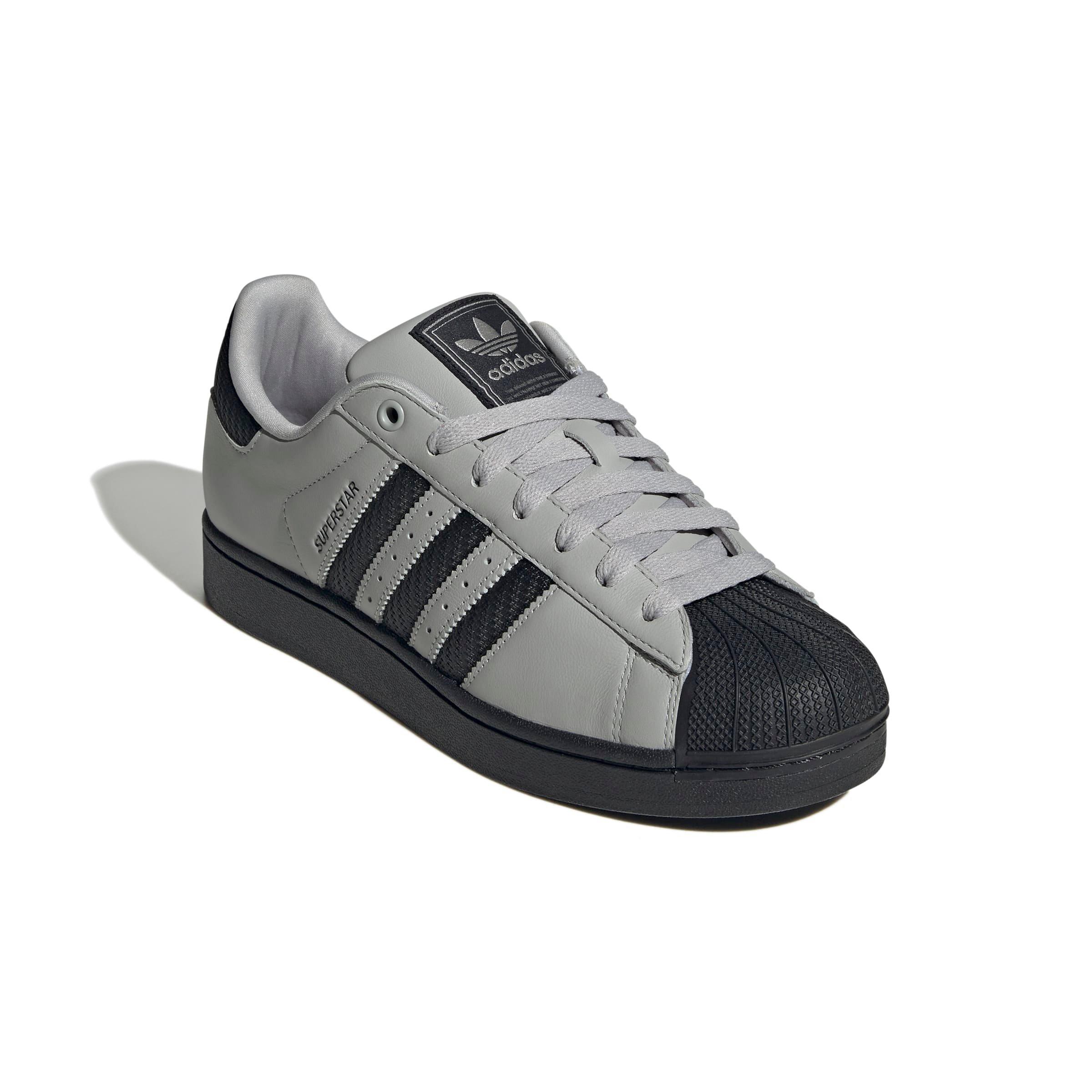 adidas Men's Superstar II Shoes, Size 7.5, Grey/Black/Iron Met